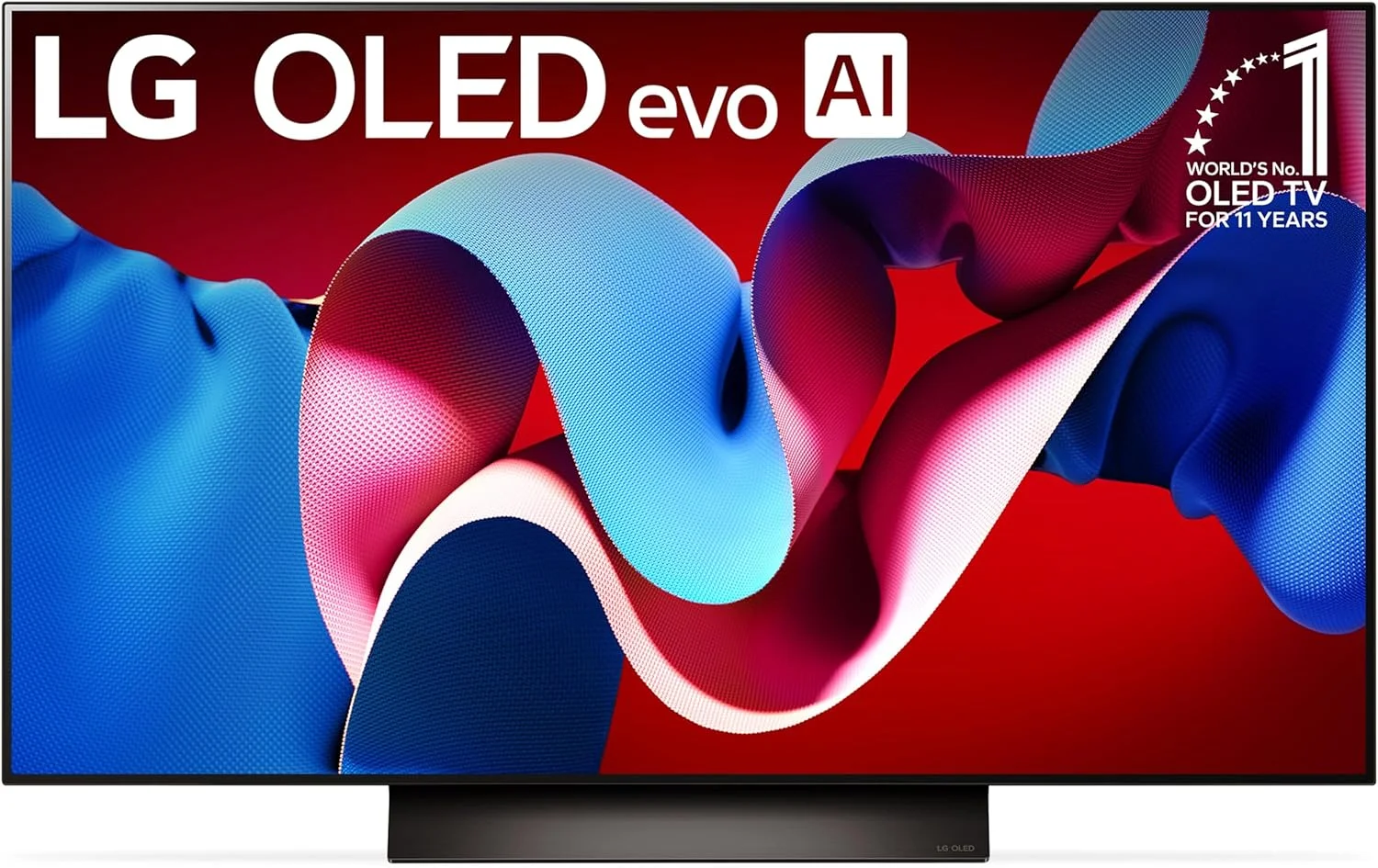 تلویزیون هوشمند 4K ال جی مدل OLED evo C4 Series با صفحه تخت 48 اینچ و پردازنده هوش مصنوعی به همراه ریموت جادویی و الکسا (OLED48C4PUA, 2024) (بازسازی شده)