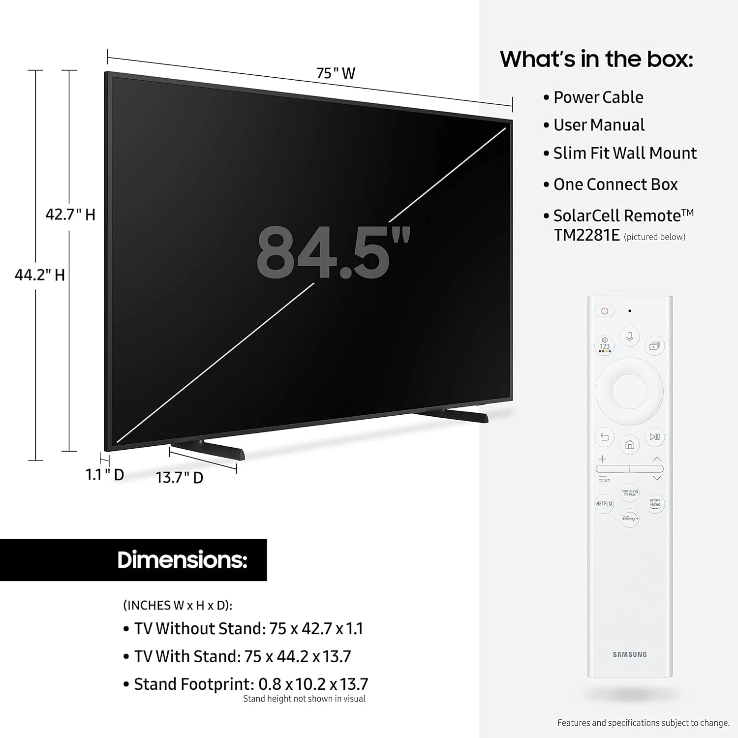 تلویزیون هوشمند 85 اینچی سامسونگ QLED 4K LS03B سری The Frame Quantum HDR با حالت هنری ضد انعکاس و پایه دیواری باریک - نسخه بین المللی 2022 85LS03B تلویزیون هوشمند 85 اینچی سامسونگ QLED 4K LS03B سری The Frame Quantum HDR با حالت هنری ضد انعکاس و پایه دیواری باریک - نسخه بین المللی 2022 85LS03B