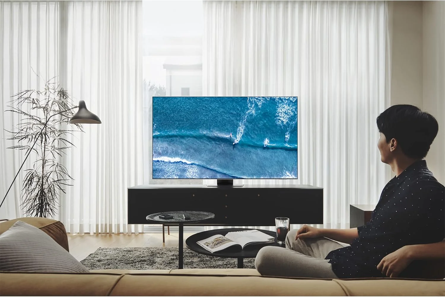 تلویزیون هوشمند 75 اینچی سامسونگ QN85B Neo QLED 4K - پردازنده کوانتومی عصبی 4K، فناوری بصری ماتریس کوانتومی و الکسا داخلی، صدای فراگیر Dolby Atmos (بازسازی شده)