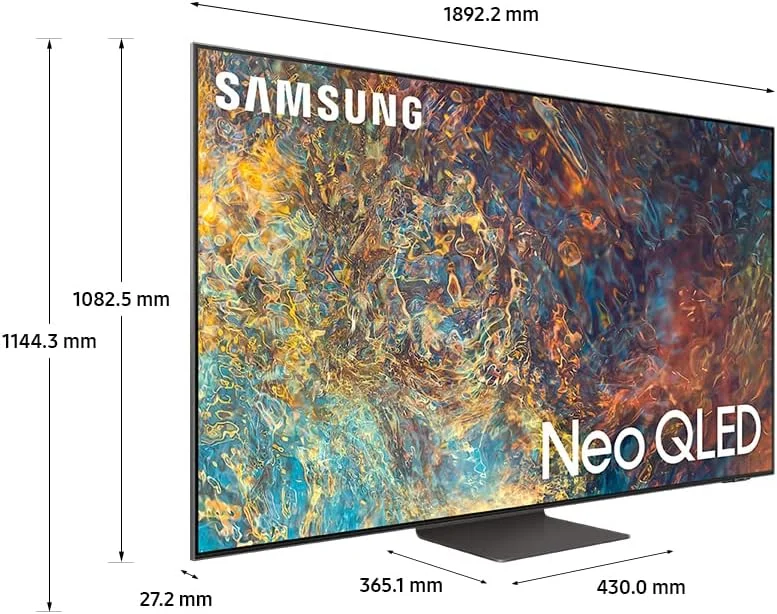 تلویزیون هوشمند 85 اینچی سامسونگ QN95A Neo QLED 4K (مدل 2021) - تلویزیون هوشمند 4K UHD با قابلیت های صوتی (نسخه بین المللی) (بازسازی شده)