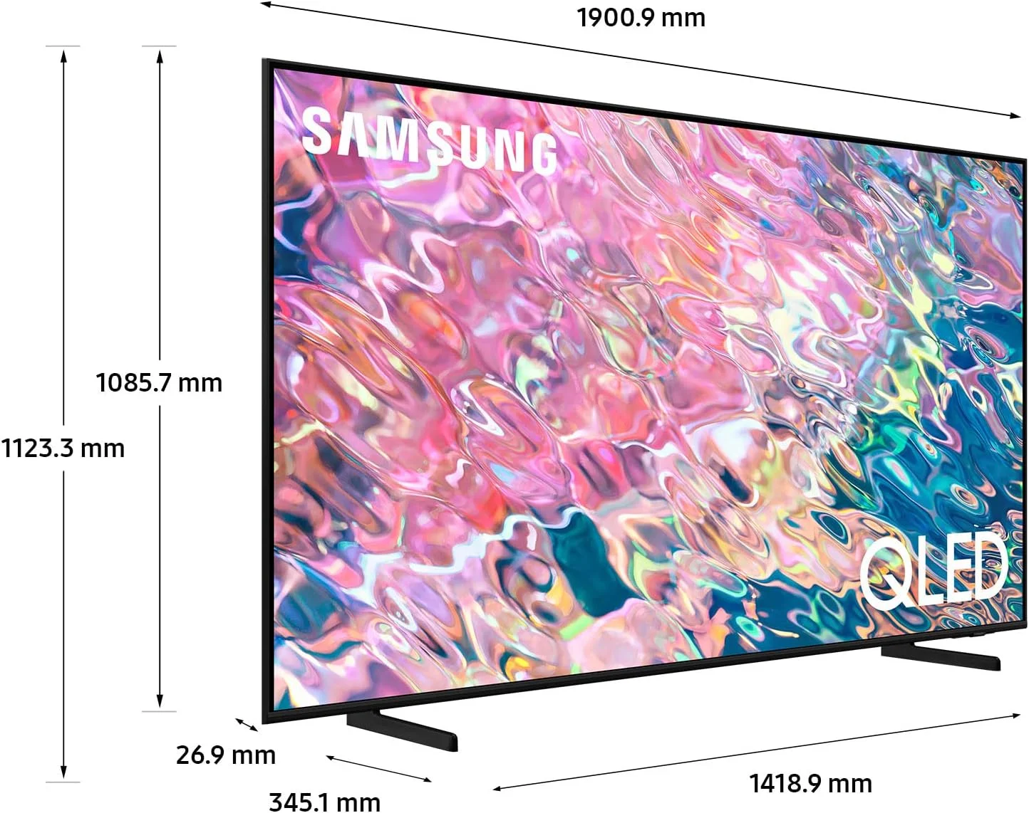 تلویزیون هوشمند 85 اینچ سامسونگ QLED 4K مدل 2022 - پردازنده 4K با الکسا داخلی و صفحه نمایش Dual LED طراحی Airslim قابلیت Super Ultrawide Gameview - مدل 85Q60B - نسخه بین المللی (بازسازی شده)