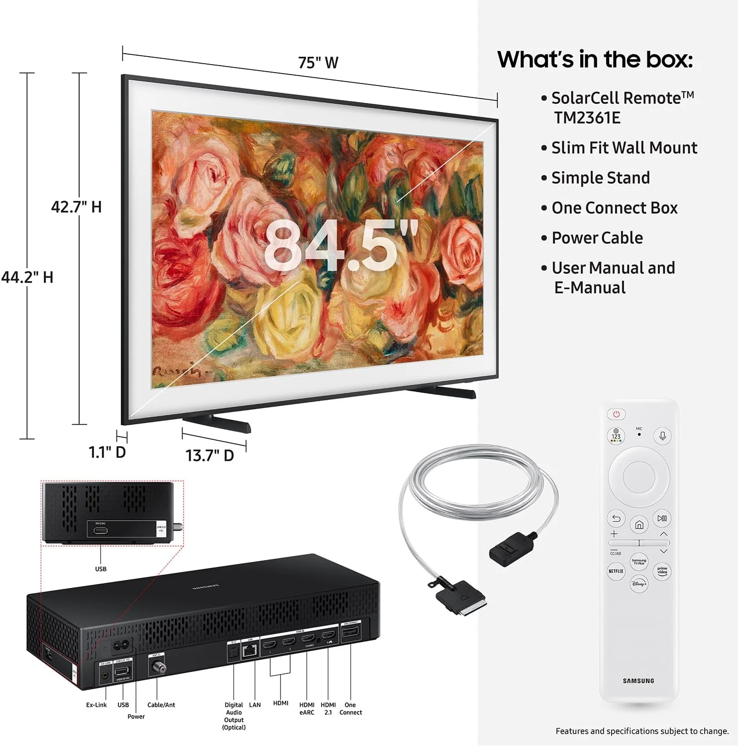 تلویزیون هوشمند 85 اینچی سامسونگ مدل LS03D Lifestyle The Frame QLED 4K، مشکی تلویزیون هوشمند 85 اینچی سامسونگ مدل LS03D Lifestyle The Frame QLED 4K، مشکی
