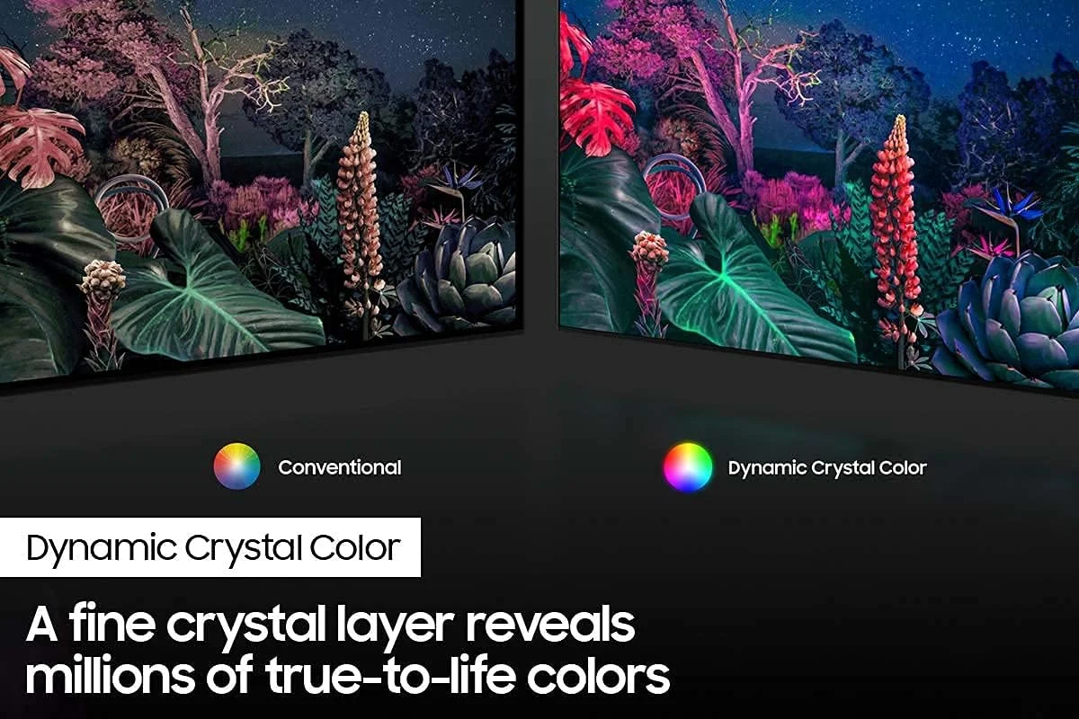 تلویزیون هوشمند 55 اینچ سامسونگ سری AU8000 کریستال 4K UHD HDR، دارای 3 پورت HDMI، Motion Xcelerator، Tap View، PC on TV، Q Symphony (مدل 2021) - نسخه بین المللی (بازسازی شده)