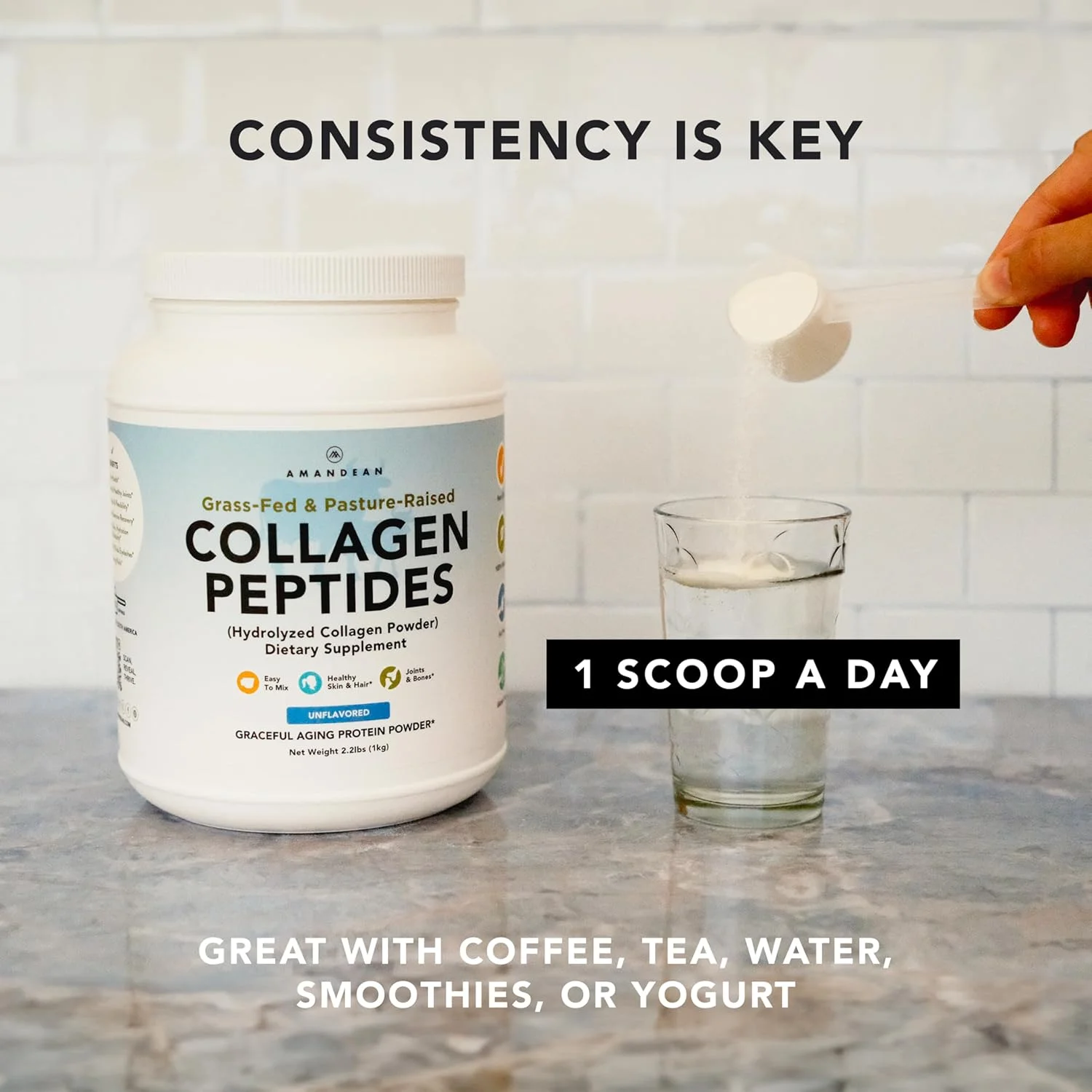 پودر پپتیدهای کلاژن AMANDEAN XL. تغذیه شده با علف، هیدرولیز شده، نوع I و III. هیدرولیزات گاوی. آگلومره شده، مخلوط آسان، بدون طعم، غیر GMO. پروتئین با 18 اسید آمینه برای پوست، مو و ناخن های سالم پودر پپتیدهای کلاژن AMANDEAN XL. تغذیه شده با علف، هیدرولیز شده، نوع I و III. هیدرولیزات گاوی. آگلومره شده، مخلوط آسان، بدون طعم، غیر GMO. پروتئین با 18 اسید آمینه برای پوست، مو و ناخن های سالم