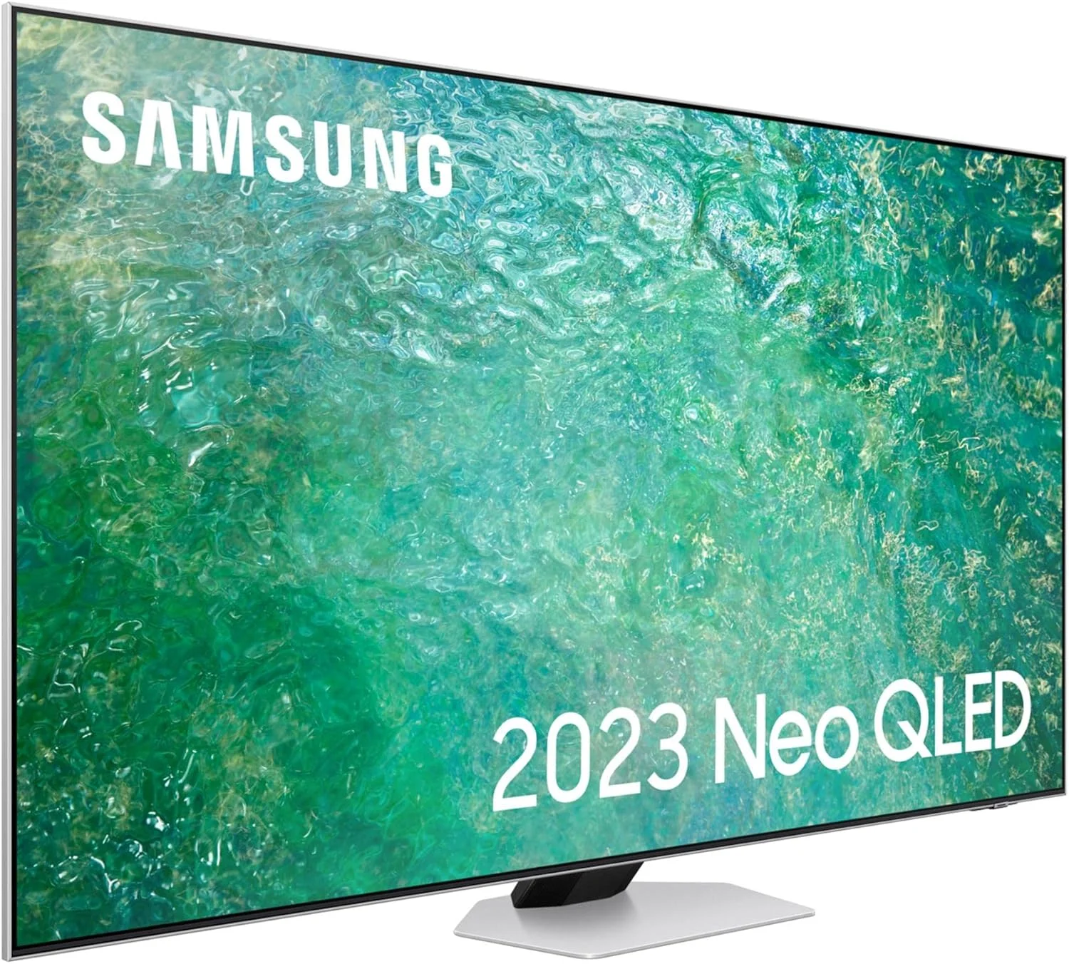 تلویزیون هوشمند 55 اینچی سامسونگ (بازسازی شده) QN85C 4K Neo QLED HDR (مدل 2023) - فناوری Quantum Matrix با حجم رنگ 100٪، ردیابی اشیاء Dolby Atmos، Gaming Hub تلویزیون هوشمند 55 اینچی سامسونگ (بازسازی شده) QN85C 4K Neo QLED HDR (مدل 2023) - فناوری Quantum Matrix با حجم رنگ 100٪، ردیابی اشیاء Dolby Atmos، Gaming Hub