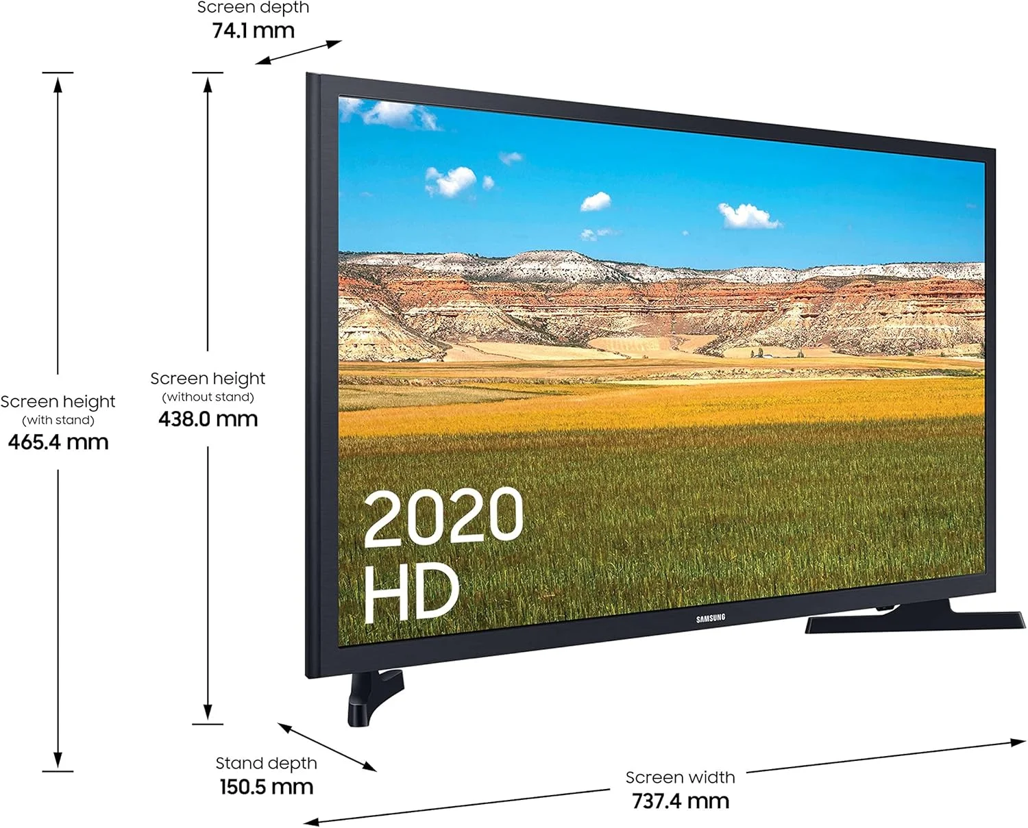 تلویزیون هوشمند ال ای دی 32 اینچ سامسونگ مدل T4300 با HDR، تقویت کننده کنتراست، Ultra Clean View و فناوری تصویر Purcolour، دارای HDMI، USB، نصب آسان و اتصال به برنامه تلویزیون هوشمند ال ای دی 32 اینچ سامسونگ مدل T4300 با HDR، تقویت کننده کنتراست، Ultra Clean View و فناوری تصویر Purcolour، دارای HDMI، USB، نصب آسان و اتصال به برنامه