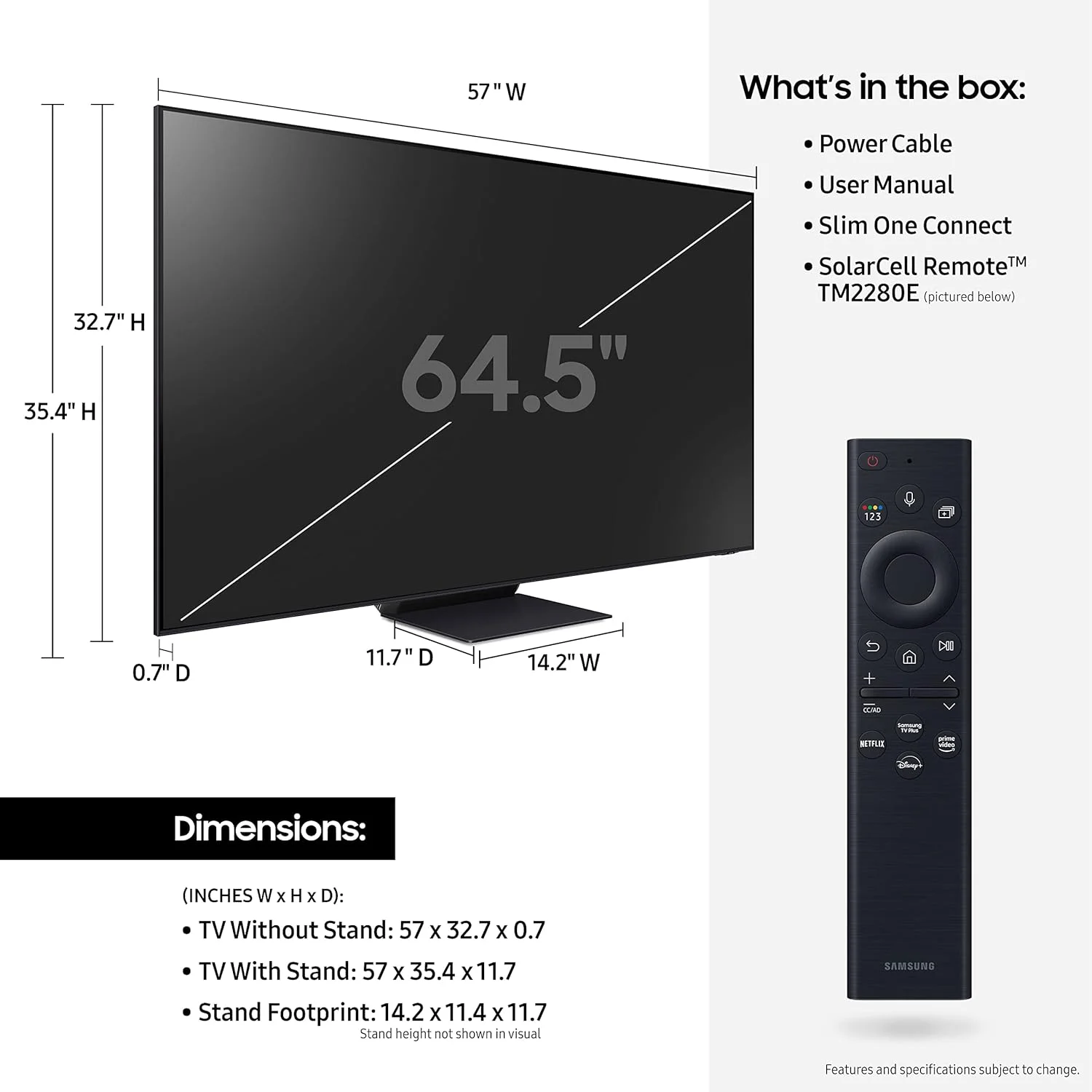 تلویزیون هوشمند 65 اینچی سامسونگ Neo QLED 4K QN95B سری Mini LED Quantum HDR 32x Dolby Atmos با صفحه نمایش ضد انعکاس نور مدل 2022 - 65QN95B - نسخه بین المللی (بازسازی شده)