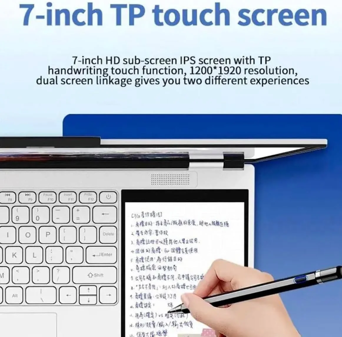 لپ تاپ دو صفحه نمایش 15.6 اینچی، 16 گیگابایت رم + 512 SSD، پردازنده چهار هسته ای Intel N100، صفحه نمایش IPS 1920x1080، صفحه نمایش لمسی ثانویه 7 اینچی، صفحه کلید با نور پس زمینه، WiFi 6 لپ تاپ دو صفحه نمایش 15.6 اینچی، 16 گیگابایت رم + 512 SSD، پردازنده چهار هسته ای Intel N100، صفحه نمایش IPS 1920x1080، صفحه نمایش لمسی ثانویه 7 اینچی، صفحه کلید با نور پس زمینه، WiFi 6