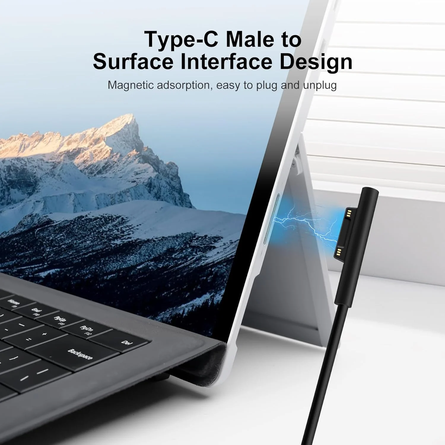 کابل شارژ مغناطیسی USB-C نر به سرفیس AIYEEN، پشتیبانی از PD تا 45 وات (15V/3A) شارژ سریع، سازگار با Microsoft Surface Pro 7/6/5/4/3 Go/Book Surface Laptop 4/3/2، 1.5 متر کابل شارژ مغناطیسی USB-C نر به سرفیس AIYEEN، پشتیبانی از PD تا 45 وات (15V/3A) شارژ سریع، سازگار با Microsoft Surface Pro 7/6/5/4/3 Go/Book Surface Laptop 4/3/2، 1.5 متر