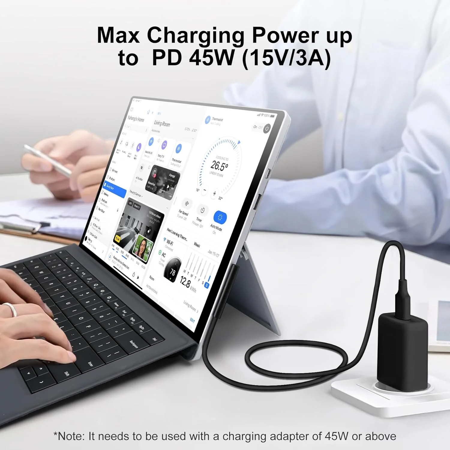 کابل شارژ مغناطیسی USB-C نر به سرفیس AIYEEN، پشتیبانی از PD تا 45 وات (15V/3A) شارژ سریع، سازگار با Microsoft Surface Pro 7/6/5/4/3 Go/Book Surface Laptop 4/3/2، 1.5 متر کابل شارژ مغناطیسی USB-C نر به سرفیس AIYEEN، پشتیبانی از PD تا 45 وات (15V/3A) شارژ سریع، سازگار با Microsoft Surface Pro 7/6/5/4/3 Go/Book Surface Laptop 4/3/2، 1.5 متر