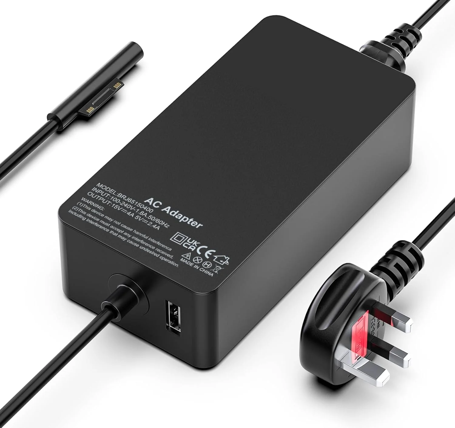 شارژر سازگار با سرفیس پرو، شارژر 65 واتی مایکروسافت سرفیس پرو برای مایکروسافت سرفیس پرو 11/10/9/8/7/6/5/4/3/X، سرفیس گو 4/3/2/1، سرفیس لپ تاپ 1/2/3/4/5/6/7، سرفیس بوک 3/2/1