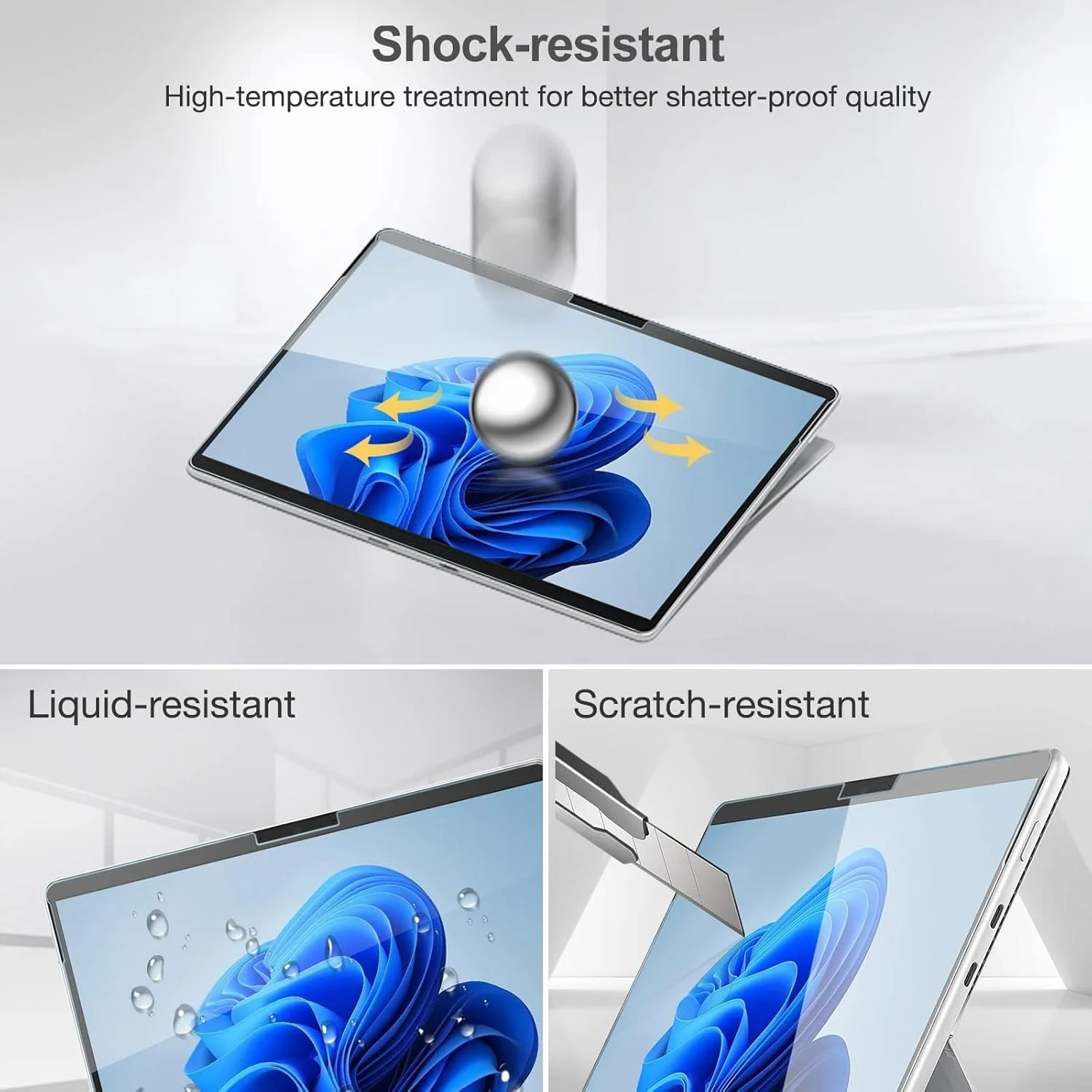 محافظ صفحه نمایش 2 عددی سازگار با Microsoft Surface Pro 11/10/Pro 9/Pro 8/Pro X 13 اینچ، شیشه حرارت دیده [وضوح HD] جایگزین برای Microsoft Surface Pro 11 10 9 8 Pro X 13"