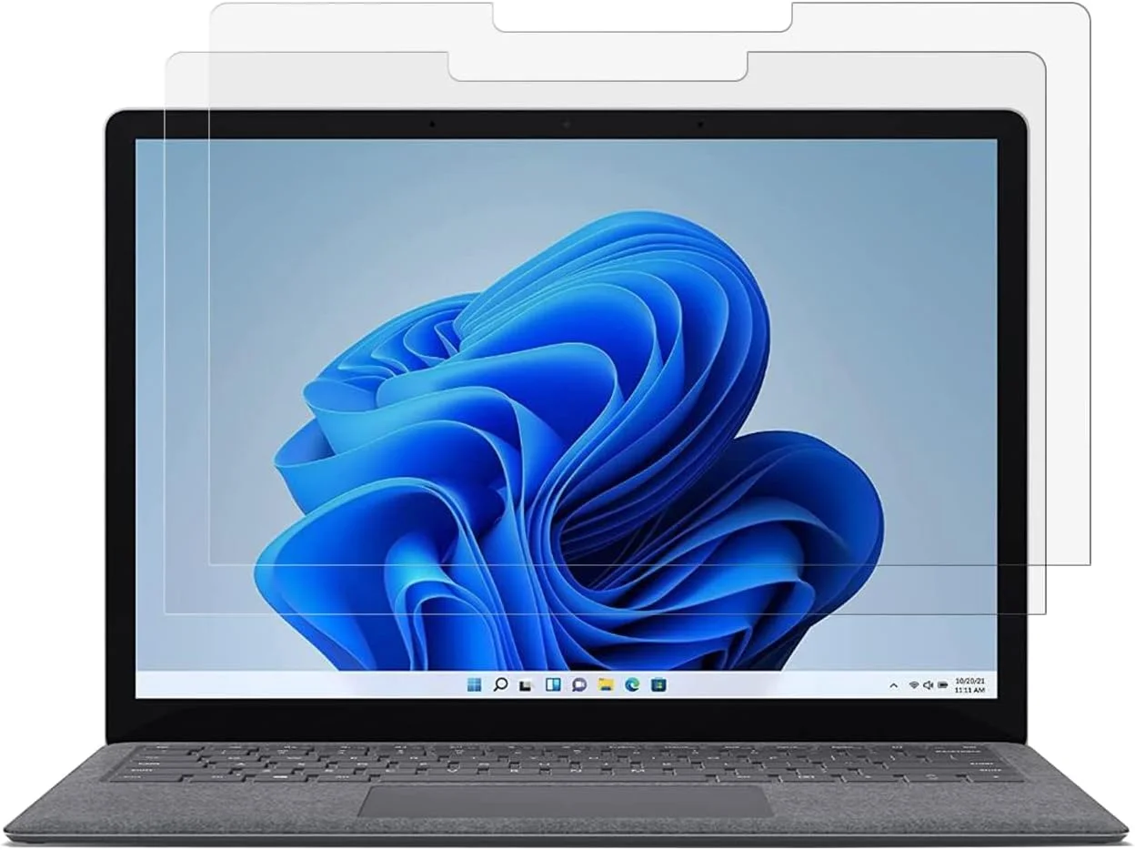 محافظ صفحه نمایش فیلم PET دو عددی eWINNER برای لپ تاپ 13.5 اینچی Microsoft Surface Laptop 6/Laptop5/Laptop4/Laptop3/Laptop2، مقاوم در برابر خراش و شفافیت فوق العاده (فیلم PET، 13.5 اینچ)