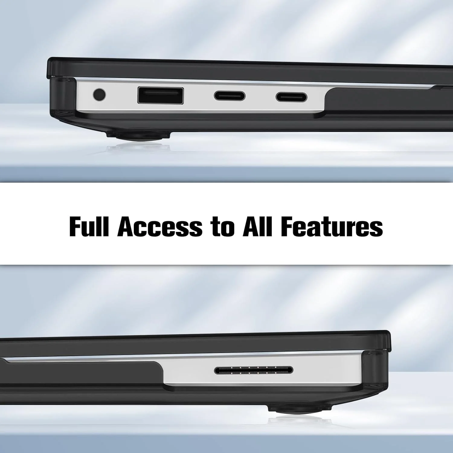 کاور محافظ Fintie برای لپ تاپ 13.8 اینچی Microsoft Surface Laptop 7 مدل 2024 (مدل: 2036) - کاور مات باریک و سخت (مشکی مات)