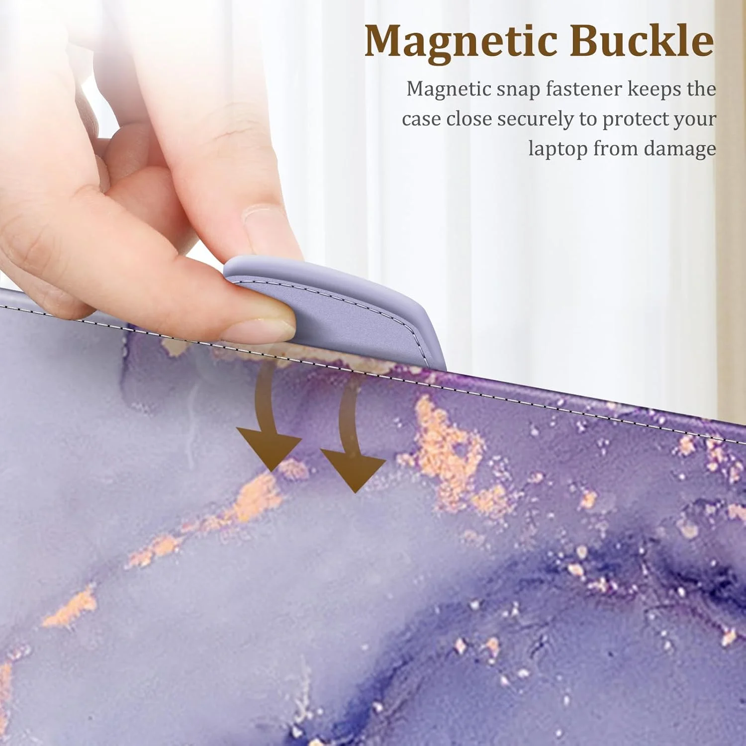 کیف محافظ Fintie مناسب برای لپ تاپ 13.8 اینچی Microsoft Surface Laptop 7 (مدل: 2036) و لپ تاپ 13.5 اینچی Surface Laptop 6/5/4/3/2 (مدل: 1951/1868/1958/1950/1867/1769) - جلد کتابی با جیب بزرگ، طرح سنگ مرمر یاسی کیف محافظ Fintie مناسب برای لپ تاپ 13.8 اینچی Microsoft Surface Laptop 7 (مدل: 2036) و لپ تاپ 13.5 اینچی Surface Laptop 6/5/4/3/2 (مدل: 1951/1868/1958/1950/1867/1769) - جلد کتابی با جیب بزرگ، طرح سنگ مرمر یاسی