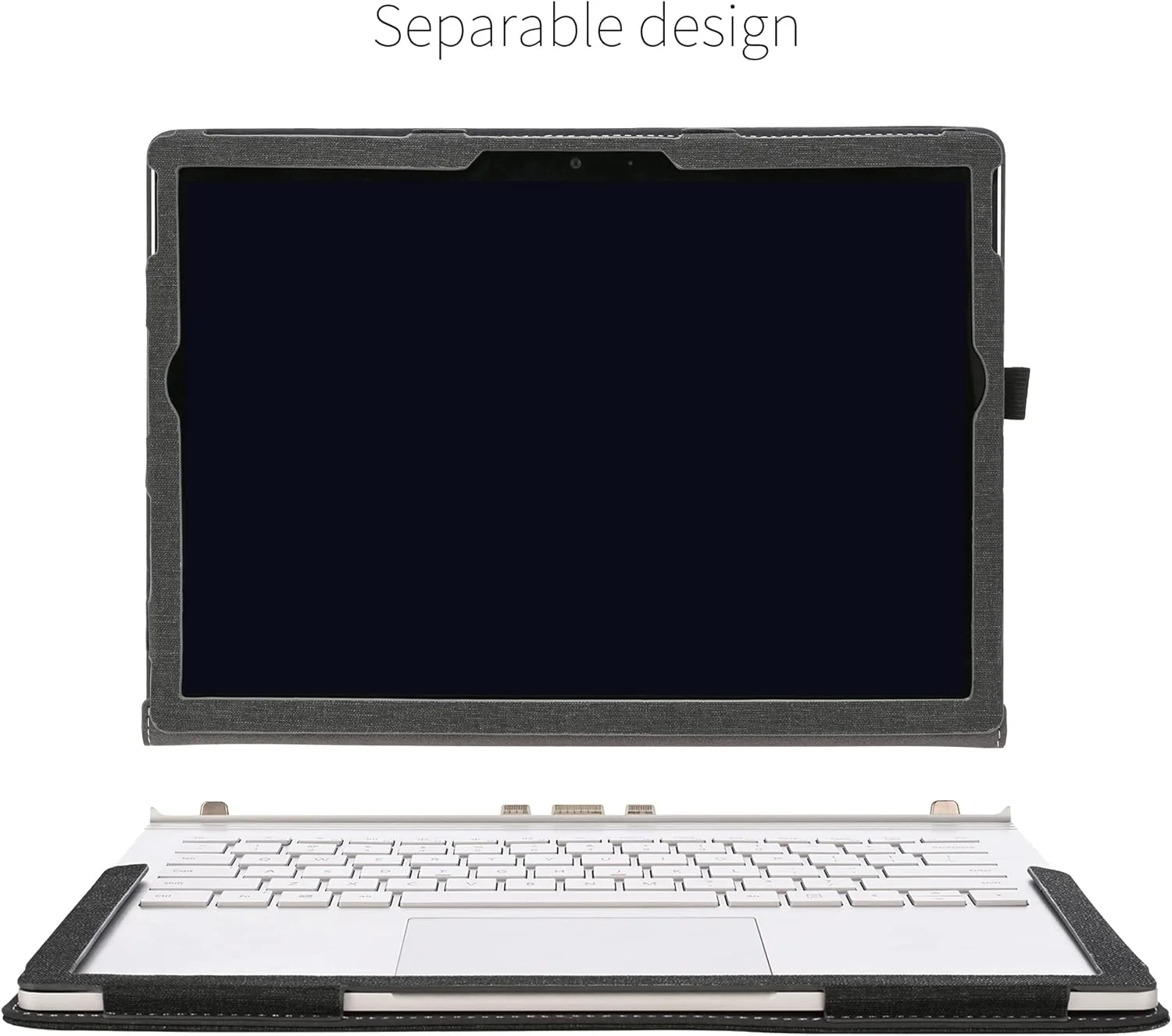 کاور محافظ لپ تاپ برای مایکروسافت Surface Book 3 ۱۳.۵ اینچی / Surface Book 2 ۱۳.۵ اینچی، کیف چرمی PU با قابلیت تاشو و نگهدارنده کیبورد