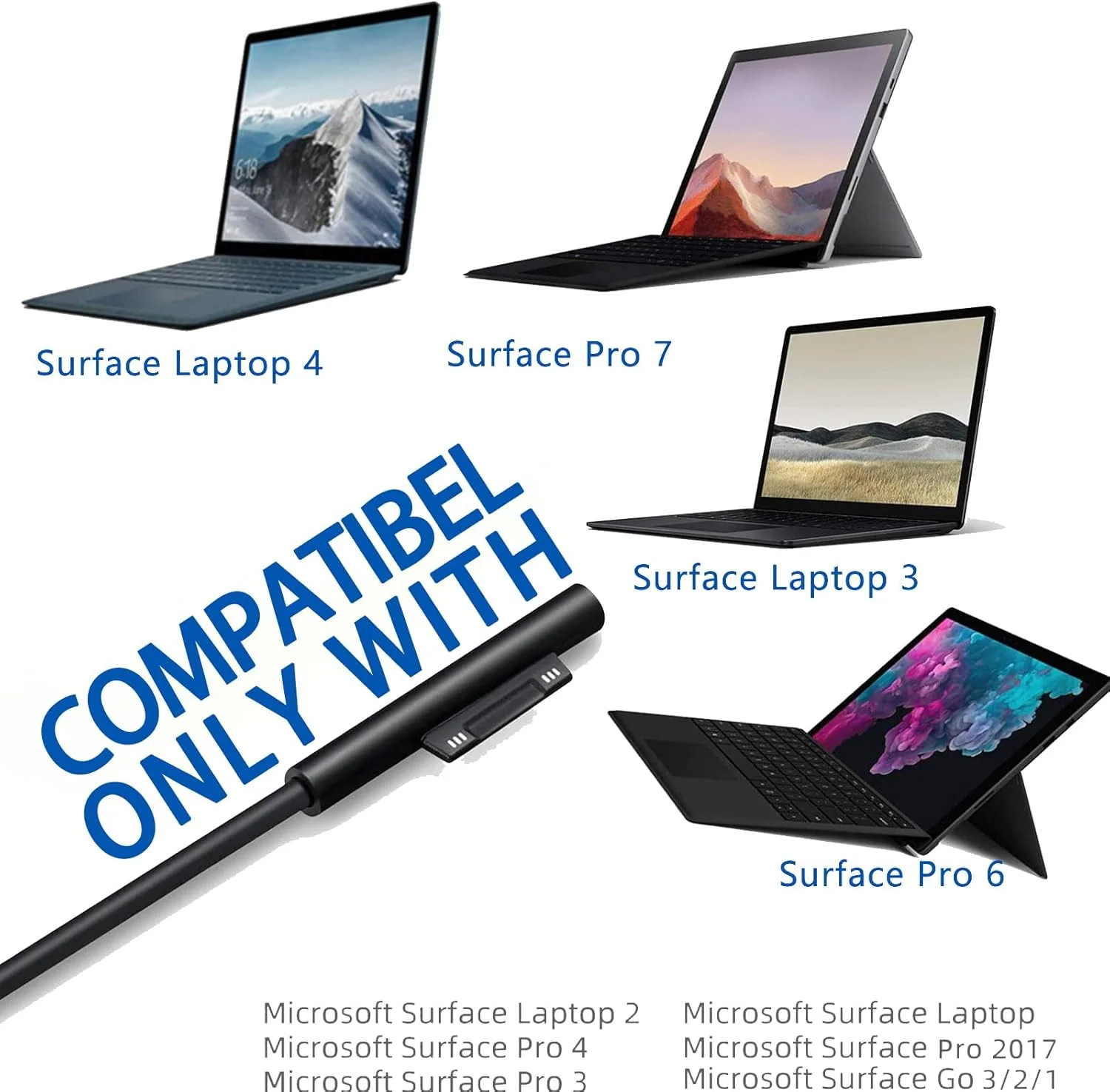 کابل شارژ Surface Connect به USB C برای Microsoft Surface Pro 7 6 5 4 3، Surface Go 3 2 1، Surface Laptop 4 3 2 1، سازگار با شارژر 45W 15V 3A USB-C (طول 1.5 متر و کیف مسافرتی) کابل شارژ Surface Connect به USB C برای Microsoft Surface Pro 7 6 5 4 3، Surface Go 3 2 1، Surface Laptop 4 3 2 1، سازگار با شارژر 45W 15V 3A USB-C (طول 1.5 متر و کیف مسافرتی)