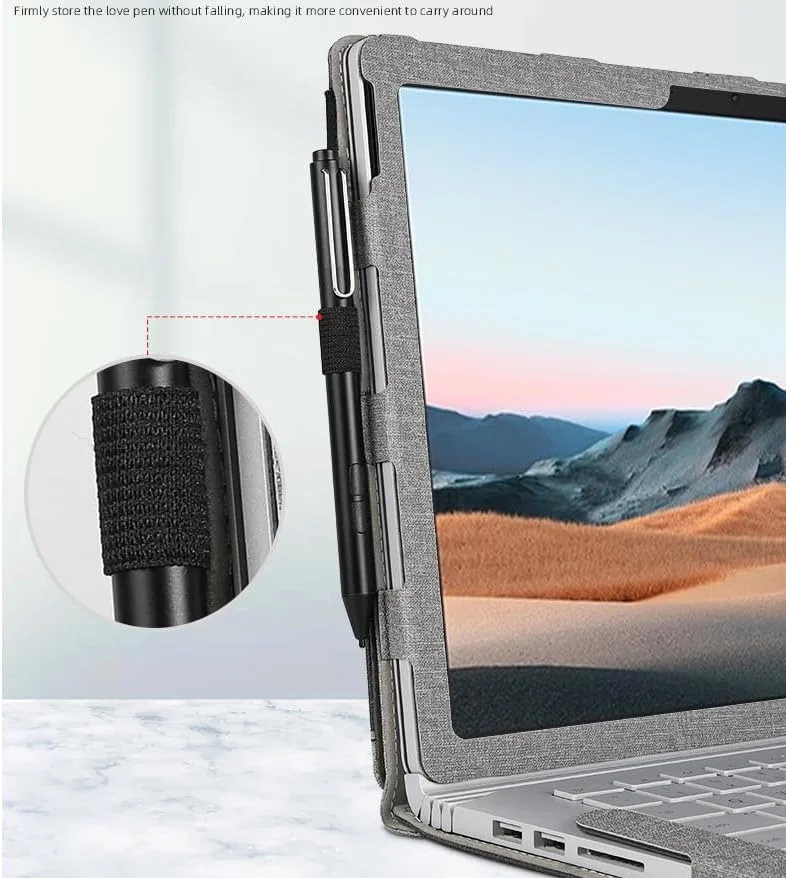 کاور محافظ لپ تاپ Gruattreay سازگار با Surface Book 3/2/1 سایز 13.5 اینچ، با پایه تاشو و جداشدنی (طرح A خاکستری) کاور محافظ لپ تاپ Gruattreay سازگار با Surface Book 3/2/1 سایز 13.5 اینچ، با پایه تاشو و جداشدنی (طرح A خاکستری)