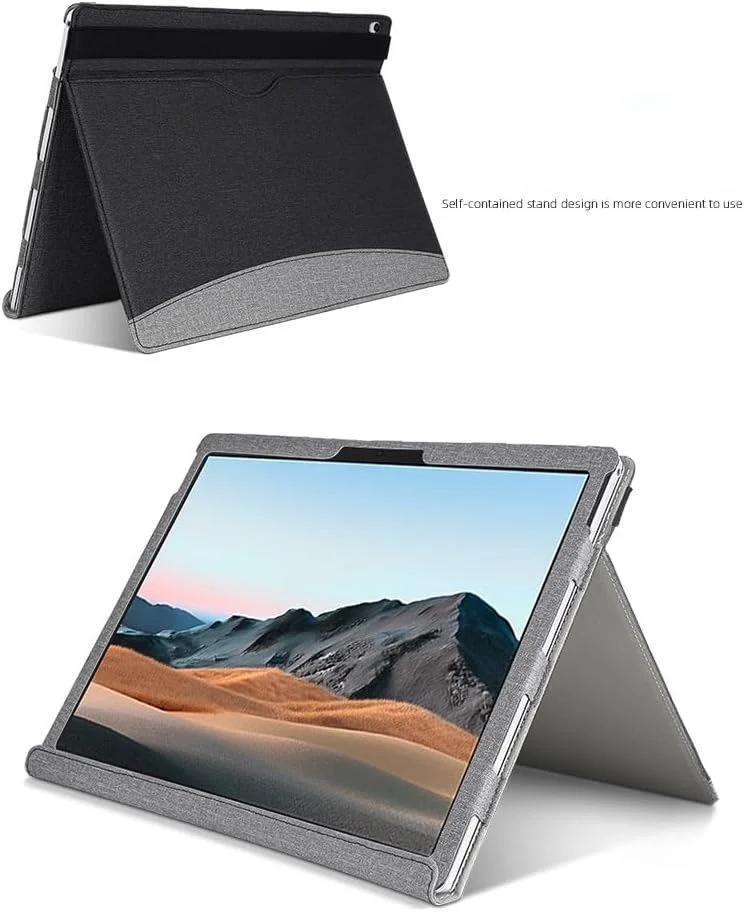 کاور محافظ لپ تاپ Gruattreay سازگار با Surface Book 3/2/1 سایز 13.5 اینچ، با پایه تاشو و جداشدنی (طرح A خاکستری) کاور محافظ لپ تاپ Gruattreay سازگار با Surface Book 3/2/1 سایز 13.5 اینچ، با پایه تاشو و جداشدنی (طرح A خاکستری)