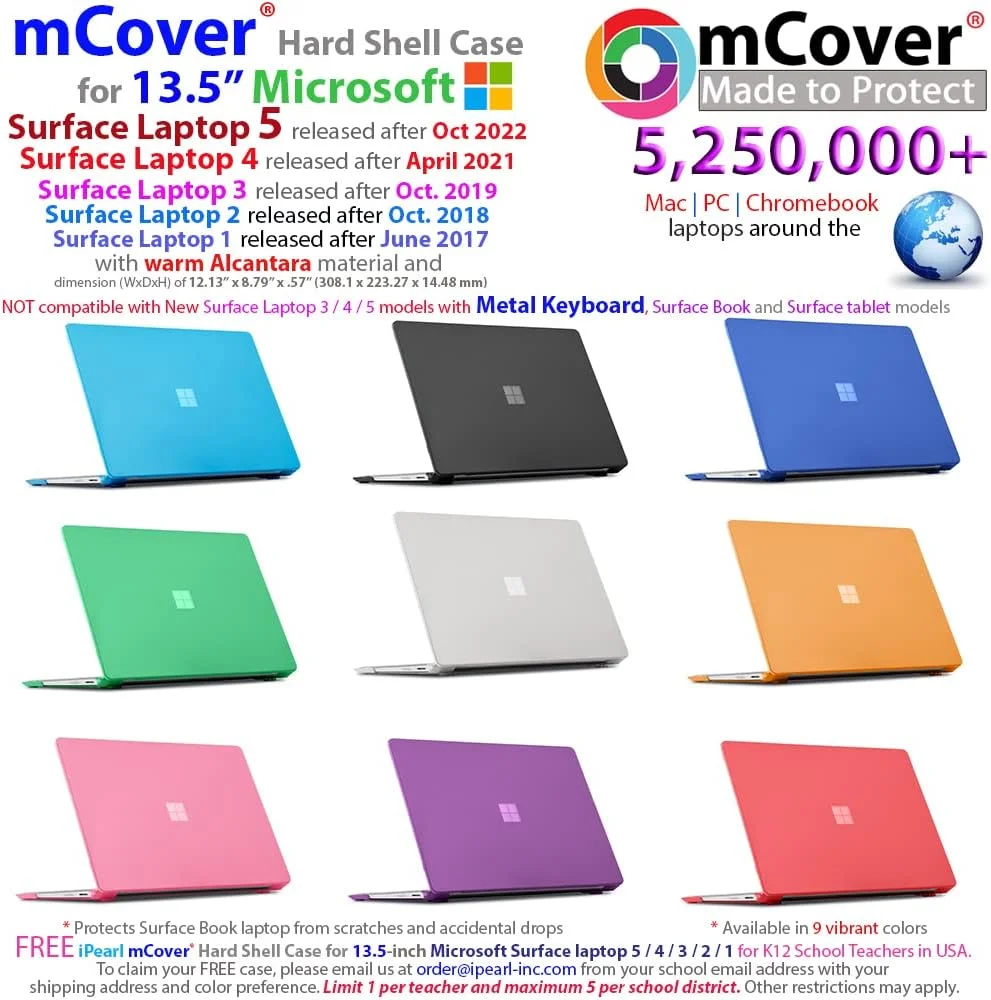 کاور سخت iPearl mCover برای لپ تاپ 13.5 اینچی مایکروسافت سرفیس (سازگار با سرفیس بوک و تبلت نیست) (مشکی) کاور سخت iPearl mCover برای لپ تاپ 13.5 اینچی مایکروسافت سرفیس (سازگار با سرفیس بوک و تبلت نیست) (مشکی)