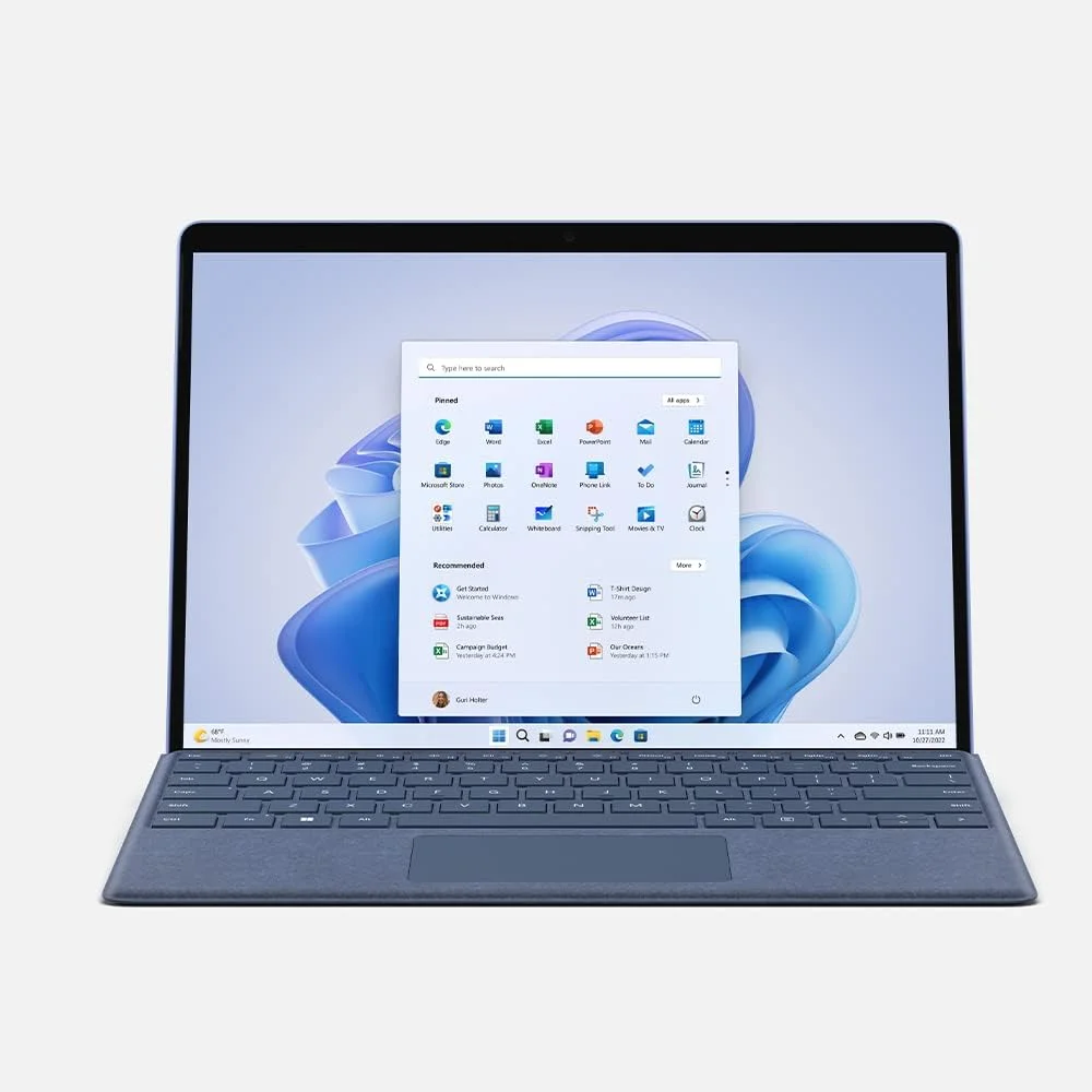 مایکروسافت سرفیس پرو 9 با نمایشگر PixelSense با رزولوشن 2880 در 1920 (267 PPI)، پردازنده Intel Core i5-1235U، گرافیک مجتمع Intel، رم 8 گیگابایتی، حافظه SSD 256 گیگابایتی، ویندوز 11 هوم، یاقوت کبود - [QEZ-00042] فقط دستگاه - آبی