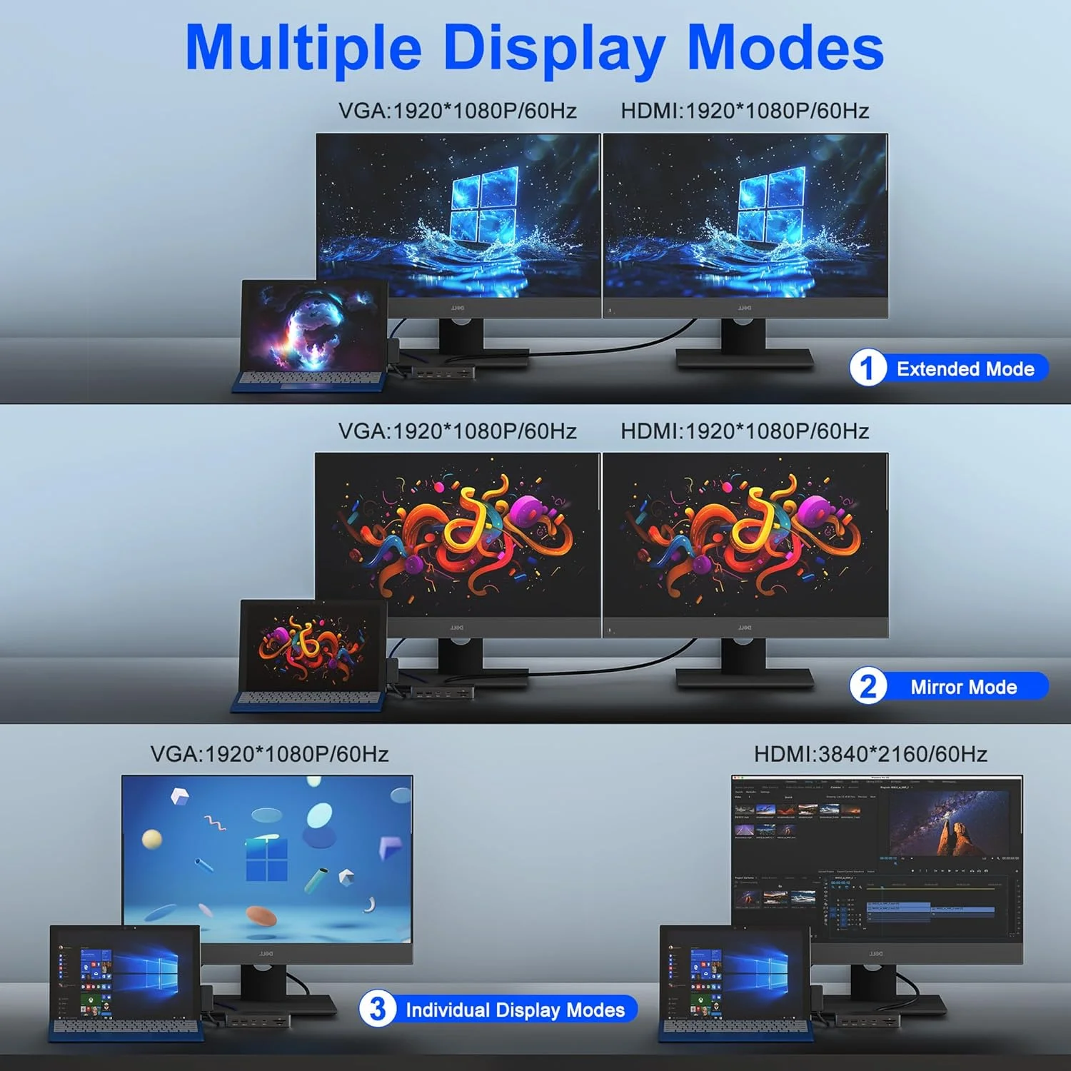 داک استیشن مایکروسافت سرفیس 11 در 1 - خروجی 4K@60Hz HDMI/VGA برای دو مانیتور، سازگار با سرفیس پرو 11/10/9/8/X/7/6/5/4، سرفیس لپ تاپ 7-1، بوک و لپ تاپ گو | شارژ سریع 72 واتی، اترنت، USB-C 5Gbps داک استیشن مایکروسافت سرفیس 11 در 1 - خروجی 4K@60Hz HDMI/VGA برای دو مانیتور، سازگار با سرفیس پرو 11/10/9/8/X/7/6/5/4، سرفیس لپ تاپ 7-1، بوک و لپ تاپ گو | شارژ سریع 72 واتی، اترنت، USB-C 5Gbps