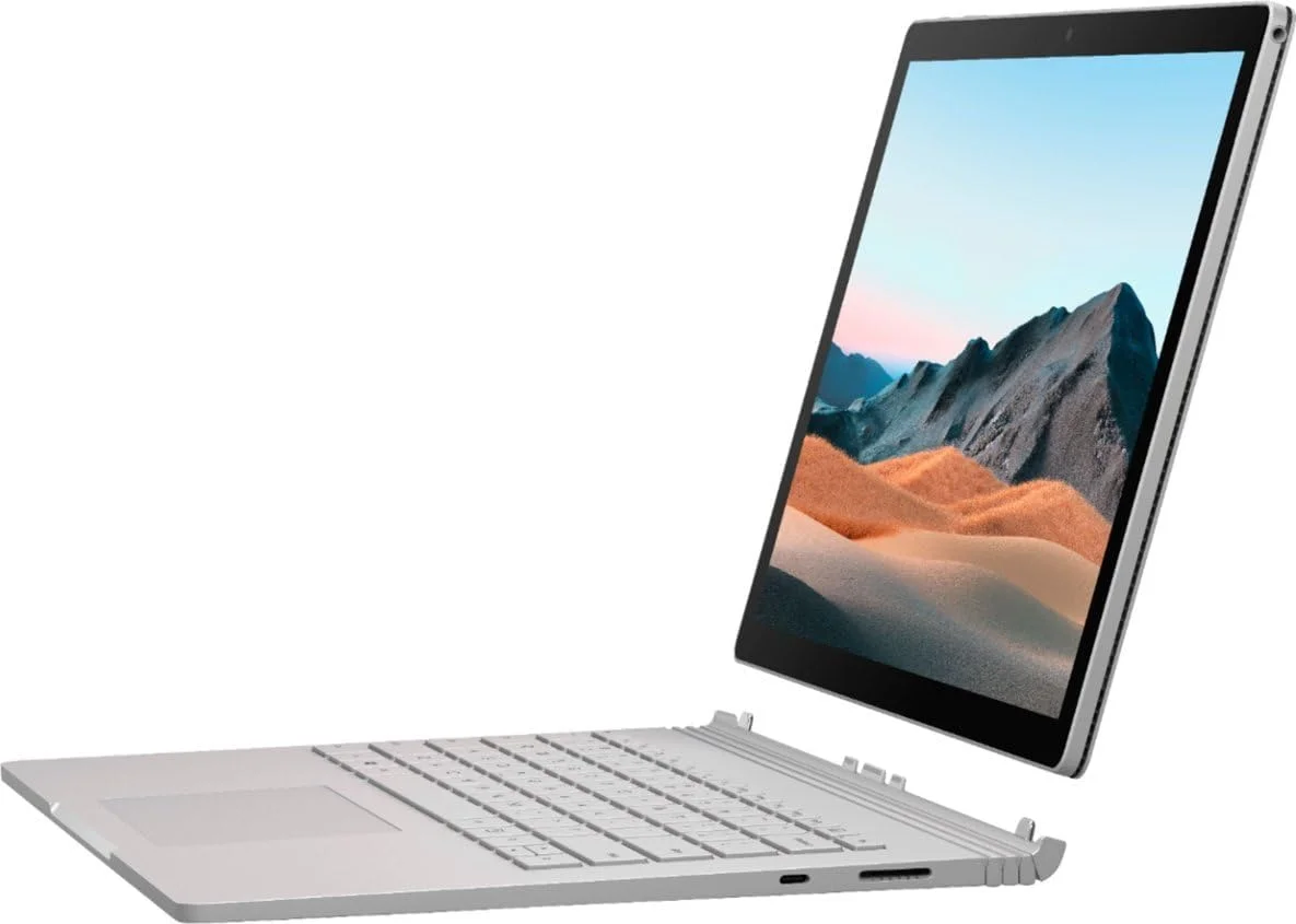 لپ تاپ لمسی Surface Book 3 با صفحه نمایش PixelSense ۱۳.۵ اینچی - لپ تاپ 2 در 1 - پردازنده Intel Core i5 نسل دهم، 8 گیگابایت رم، 256 گیگابایت SSD، صفحه کلید جداشدنی نقره ای