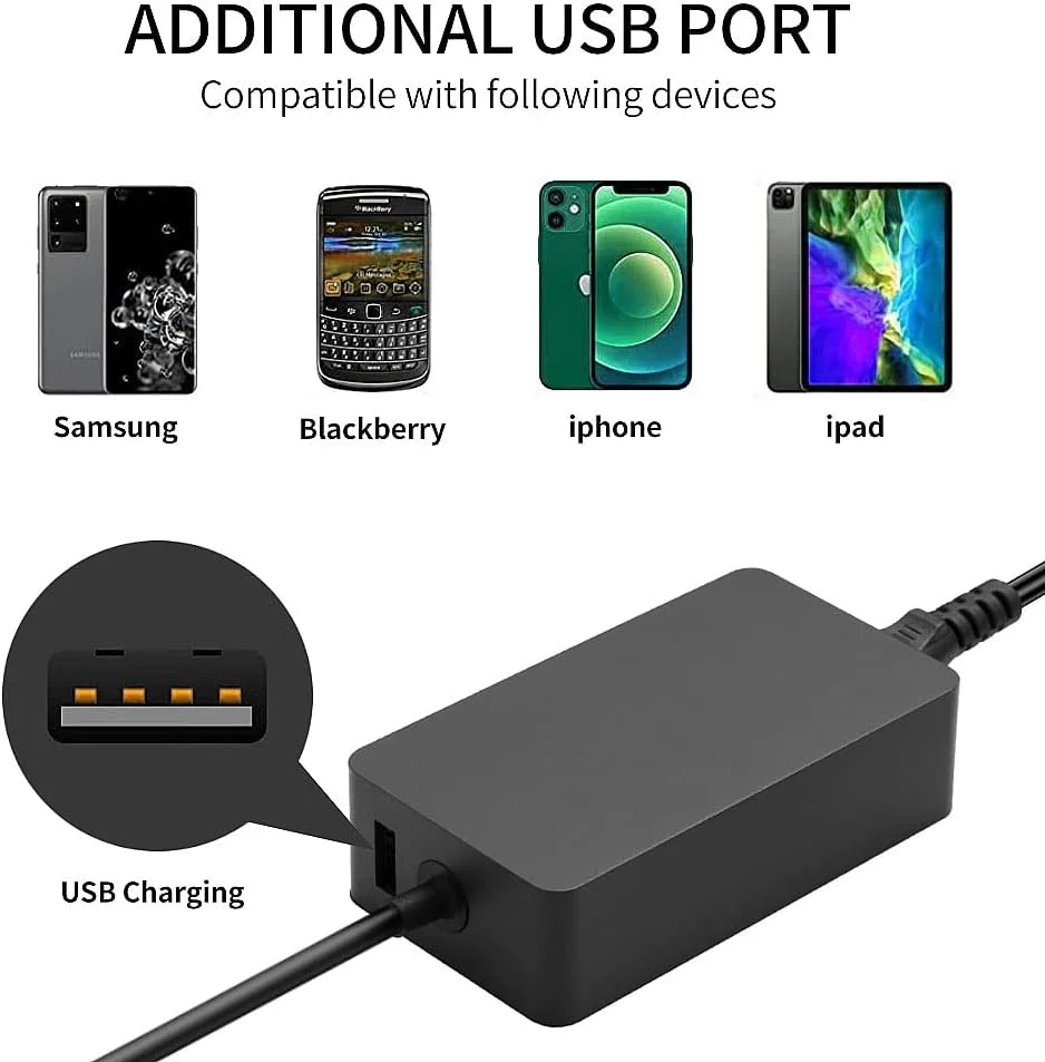 شارژر 65 واتی سرفیس پرو سازگار با Microsoft Surface Pro 10 9 8 7 6 5 4 3، Surface Laptop / Studio/Go 7 6 5 4 3 2 1، Surface Go 4 3 2 1، Surface Book تبلت، نوت بوک، آداپتور برق شارژر 65 واتی سرفیس پرو سازگار با Microsoft Surface Pro 10 9 8 7 6 5 4 3، Surface Laptop / Studio/Go 7 6 5 4 3 2 1، Surface Go 4 3 2 1، Surface Book تبلت، نوت بوک، آداپتور برق