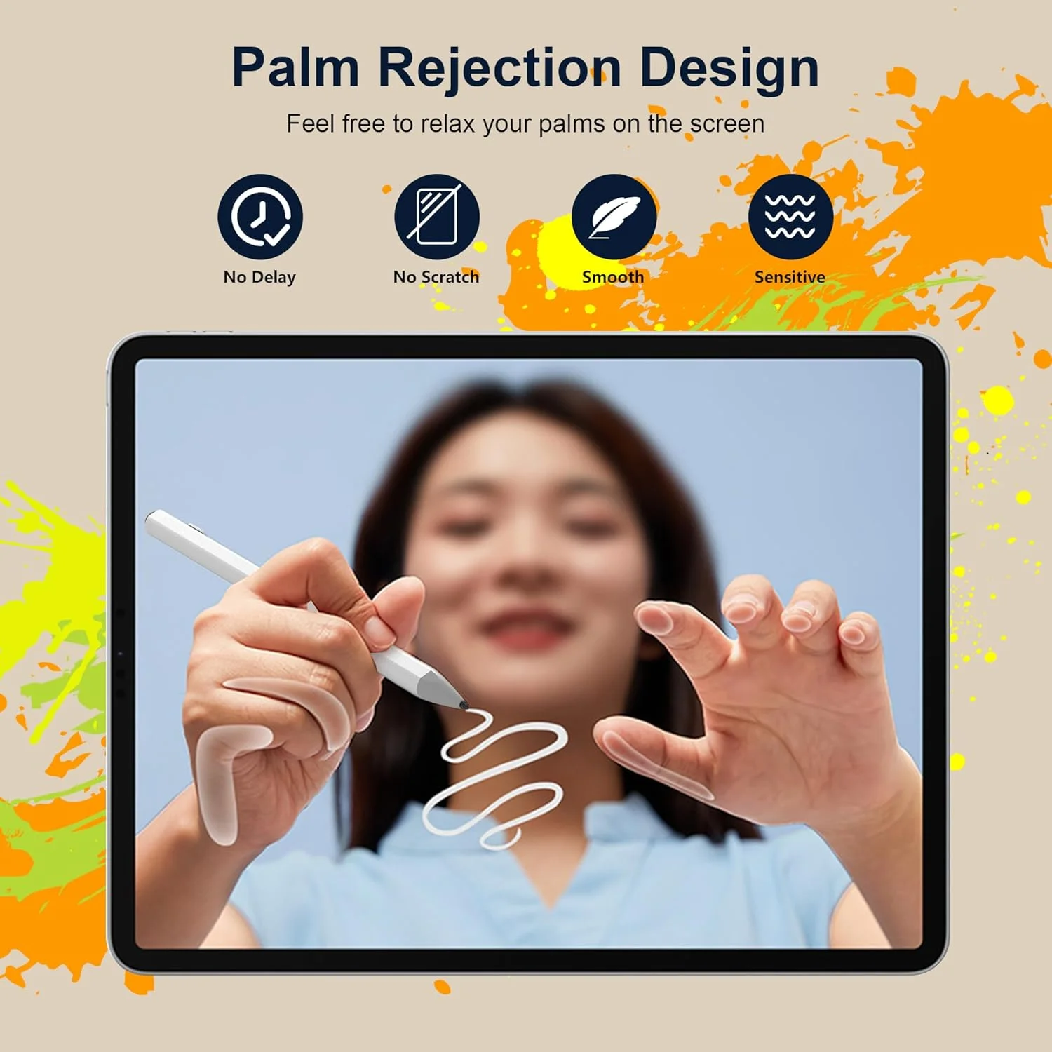 قلم لمسی سرفیس برای Microsoft Surface Pro 9/8/7/6/5/4/3، Surface Go 3/2/1 Surface Laptop/Studio/Book 4/3/2/1 با 4096 سطح حساسیت به فشار، قابلیت رد لمس کف دست، لوازم جانبی Microsoft Surface Go