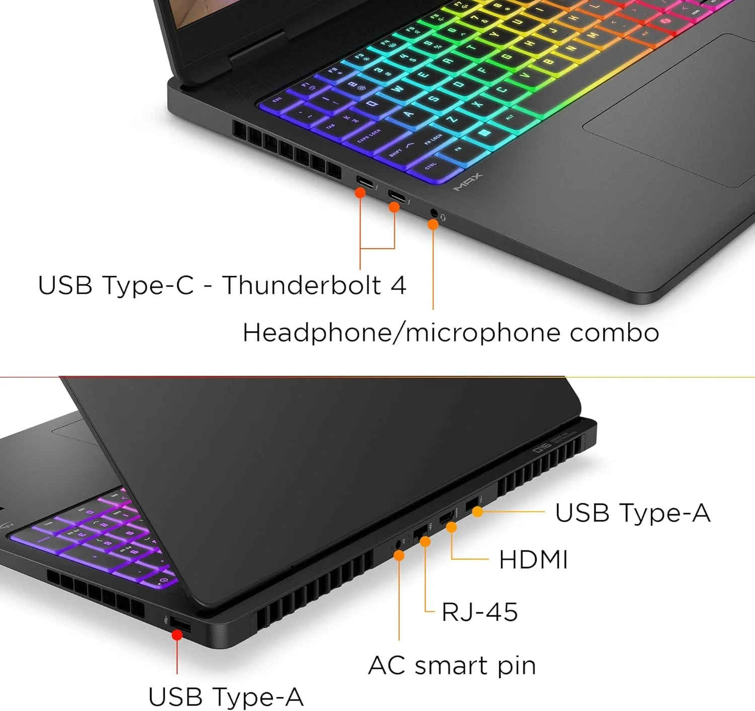 لپ تاپ گیمینگ OMEN MAX 16-ak0000ne، صفحه نمایش 16 اینچی WQXGA، AMD Ryzen™ AI 9-375، رم 32 گیگابایتی DDR5، SSD 1 ترابایتی، AMD Ryzen™ AI (55 NPU TOPS)، کارت گرافیک 16 گیگابایتی NVIDIA® GeForce RTX™ 5080، صفحه کلید انگلیسی/عربی، ویندوز 11، مشکی سایه