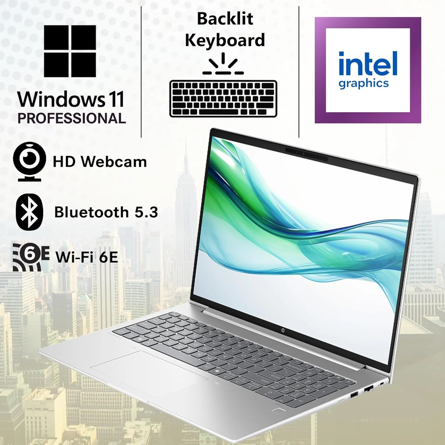 لپ تاپ تجاری HP ProBook 460 G11 با صفحه نمایش 16 اینچی FHD+، پردازنده Intel Core Ultra 7 155U (بهتر از i7-1355U)، رم 32 گیگابایتی DDR5، حافظه 1 ترابایتی NVMe، Wi-Fi 6E، RJ-45، وب کم، کیبورد با نور پس زمینه، Win 11 Pro - پلاستیک نقره ای پایک