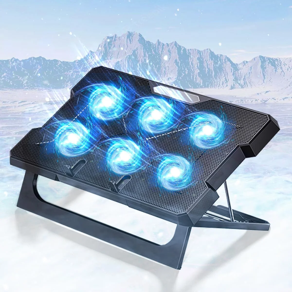 پایه خنک کننده لپ تاپ LEDPTS.jP با شش هسته و راندمان بالا، فن خنک کننده لپ تاپ، خنک کننده لپ تاپ گیمینگ با 6 فن