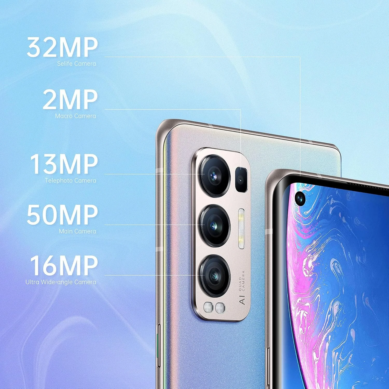 گوشی هوشمند دو سیم کارته OPPO Reno5 Pro 5G، حافظه داخلی 256 گیگابایت، رم 12 گیگابایت، شارژ سریع 65 واتی SuperVOOC، دوربین چهارگانه 50 مگاپیکسلی AI، فیلمبرداری 4K، تشخیص اثر انگشت و چهره، نقره ای کهکشانی گوشی هوشمند دو سیم کارته OPPO Reno5 Pro 5G، حافظه داخلی 256 گیگابایت، رم 12 گیگابایت، شارژ سریع 65 واتی SuperVOOC، دوربین چهارگانه 50 مگاپیکسلی AI، فیلمبرداری 4K، تشخیص اثر انگشت و چهره، نقره ای کهکشانی