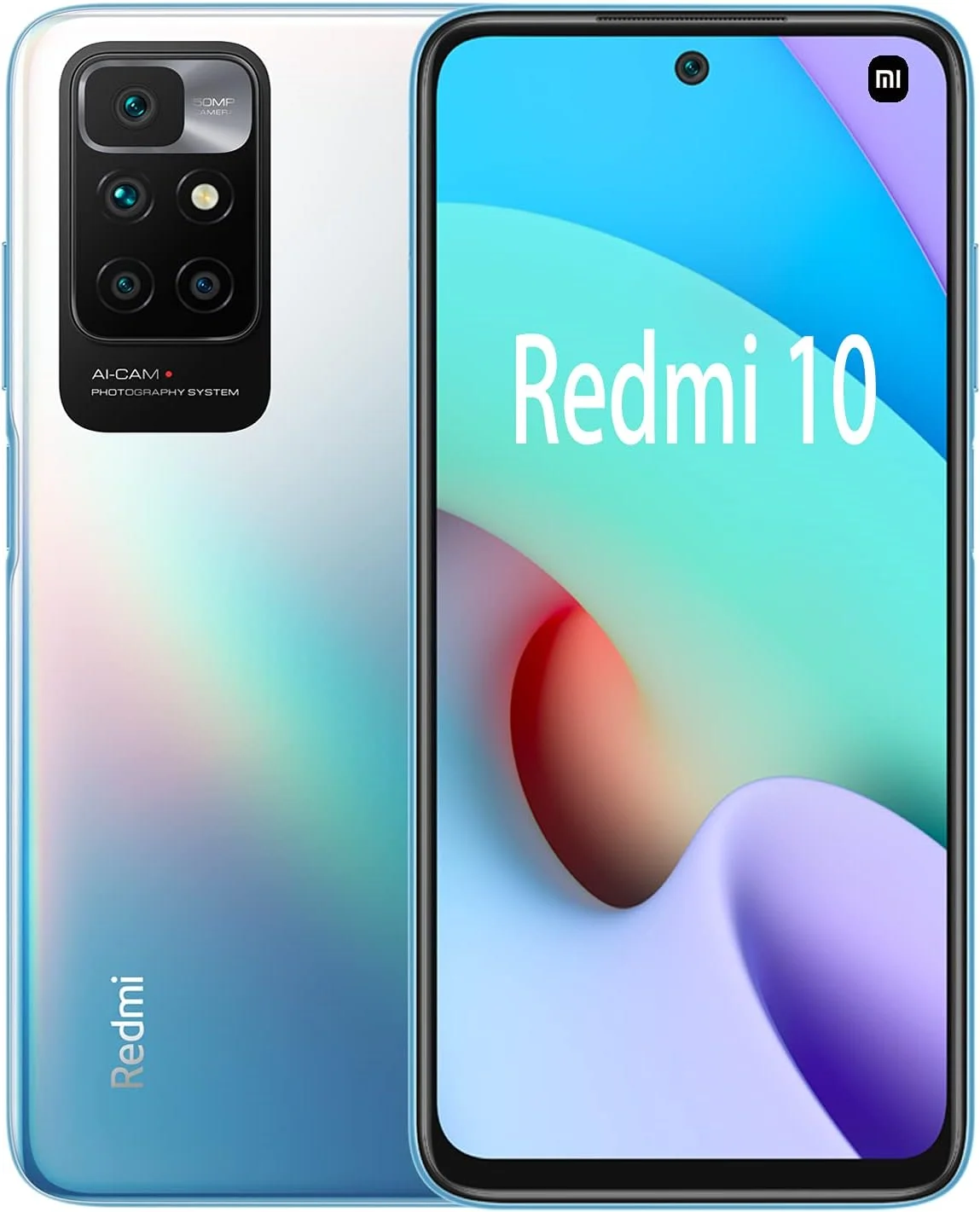 شیائومی ردمی 10 دو سیم کارت 6.5 اینچ FHD+ نمایشگر حفره‌ای آبی دریایی 4 گیگابایت رم 64 گیگابایت 4G LTE