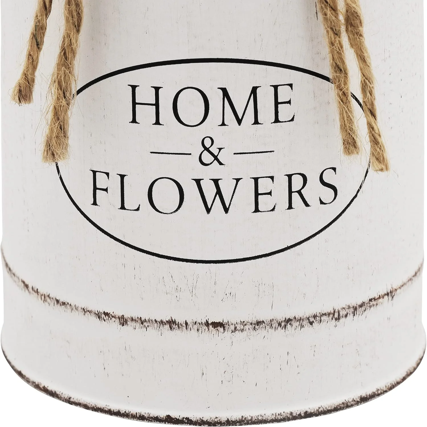 گلدان فلزی طرح گل Soyizom، گلدان دکوری قدیمی، گلدان سطل شیر با دسته، گلدان سفید فرانسوی، گلدان با روکش گالوانیزه، کوزه گلدان شیک و کهنه برای دکوراسیون منزل به سبک روستیک