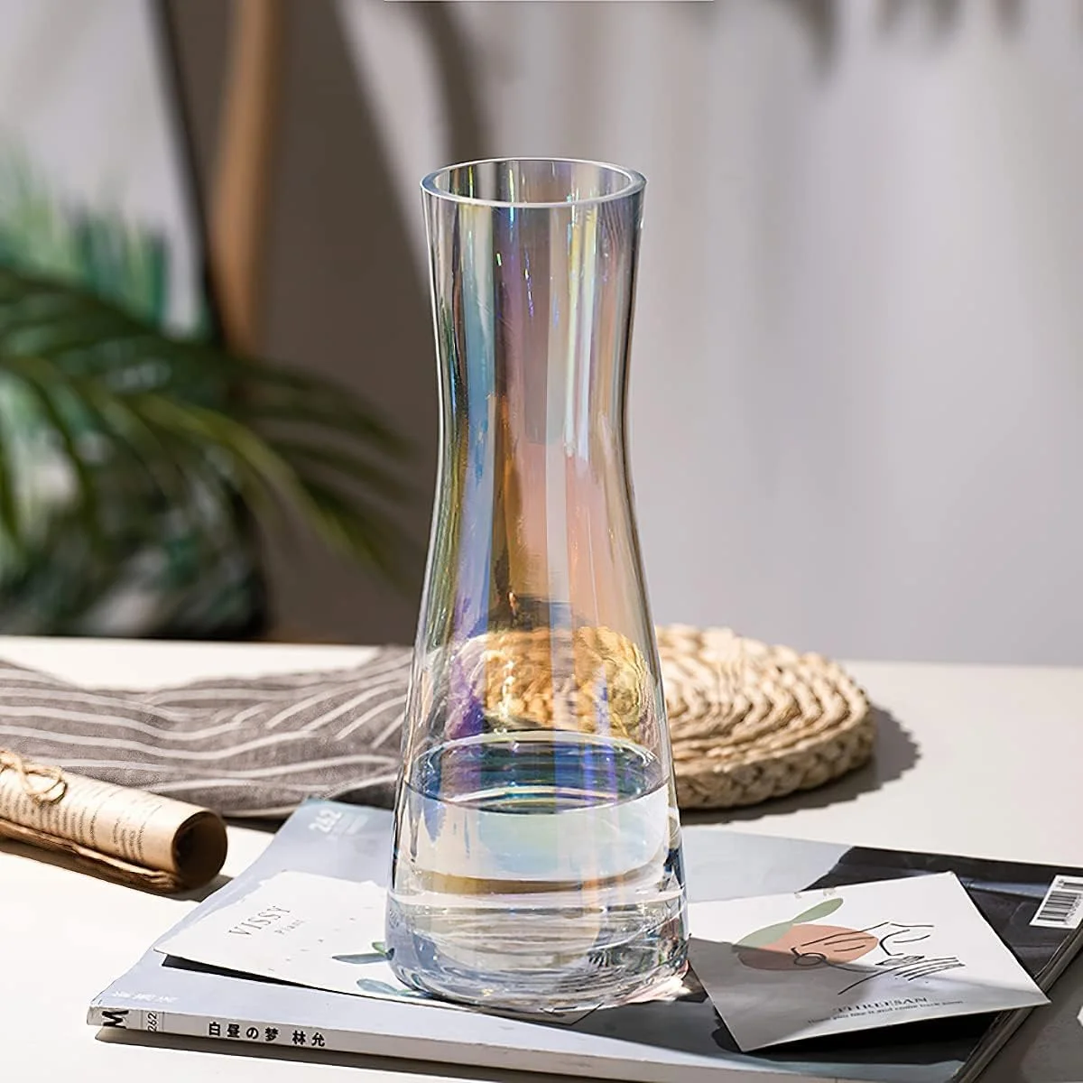 گلدان شیشه ای بلند رنگین کمانی SYOSI، گلدان های شیشه ای بزرگ با ته ضخیم برای دکوراسیون گل، گلدان تزئینی شیشه ای بزرگ 10 اینچی برای اتاق نشیمن، آشپزخانه، دفتر، خانه، عروسی (رنگین کمانی شفاف) گلدان شیشه ای بلند رنگین کمانی SYOSI، گلدان های شیشه ای بزرگ با ته ضخیم برای دکوراسیون گل، گلدان تزئینی شیشه ای بزرگ 10 اینچی برای اتاق نشیمن، آشپزخانه، دفتر، خانه، عروسی (رنگین کمانی شفاف)