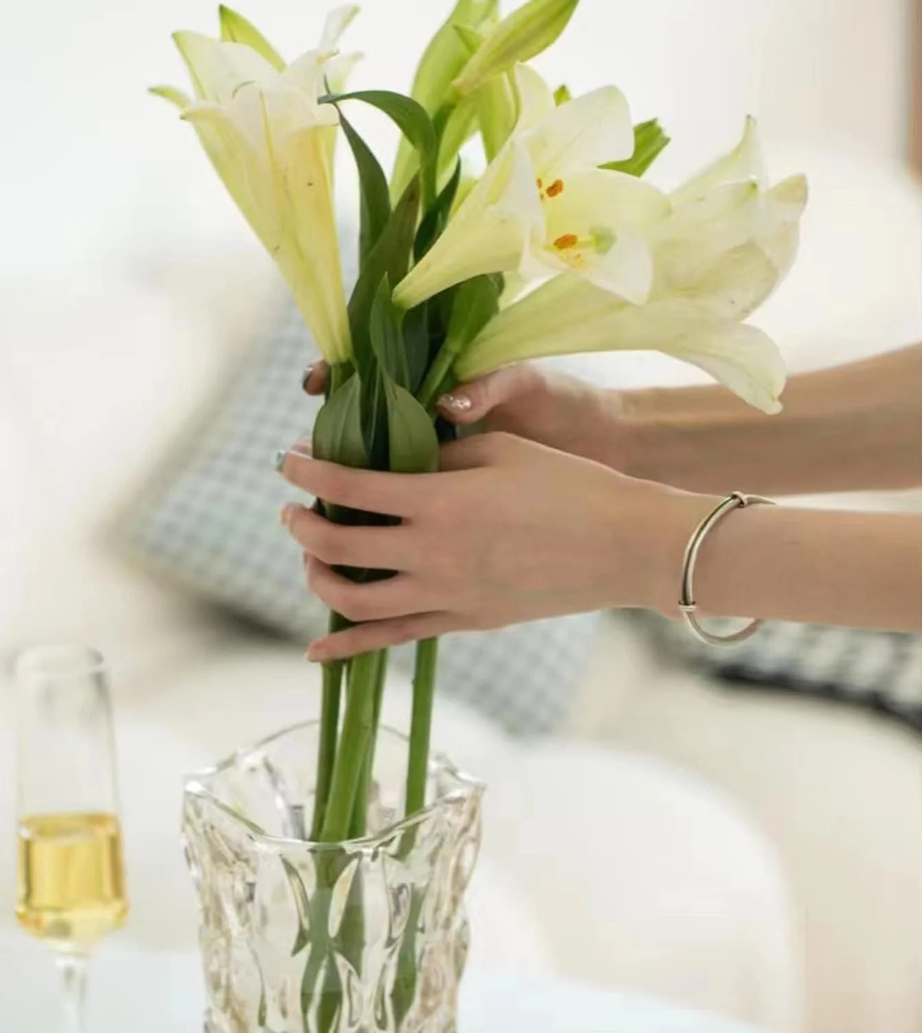 گلدان شیشه ای کریستالی مدرن SYOSI برای گل، سنگین و بلند، مناسب دکوراسیون منزل (شفاف)