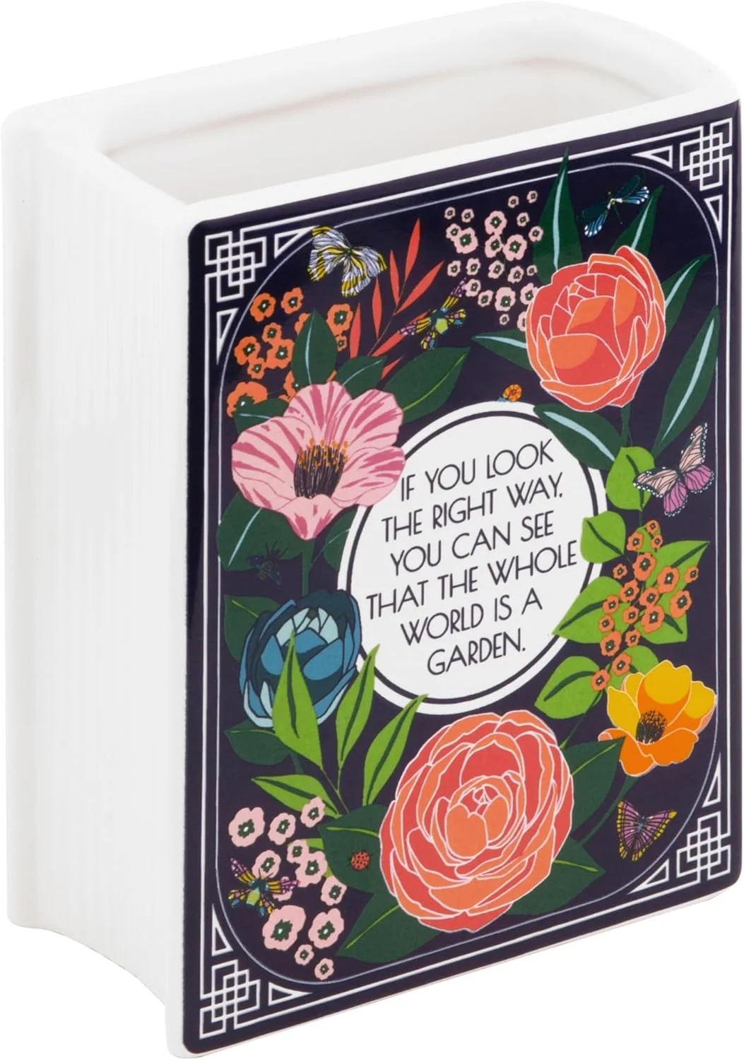 گلدان تزئینی کوچک کتابی شکل STEEL MILL AND CO.، گلدان های سرامیکی برای دکوراسیون منزل، دکوری زیبا برای قفسه کتاب، گلدان منحصر به فرد برای دوستداران کتاب، باغ مخفی