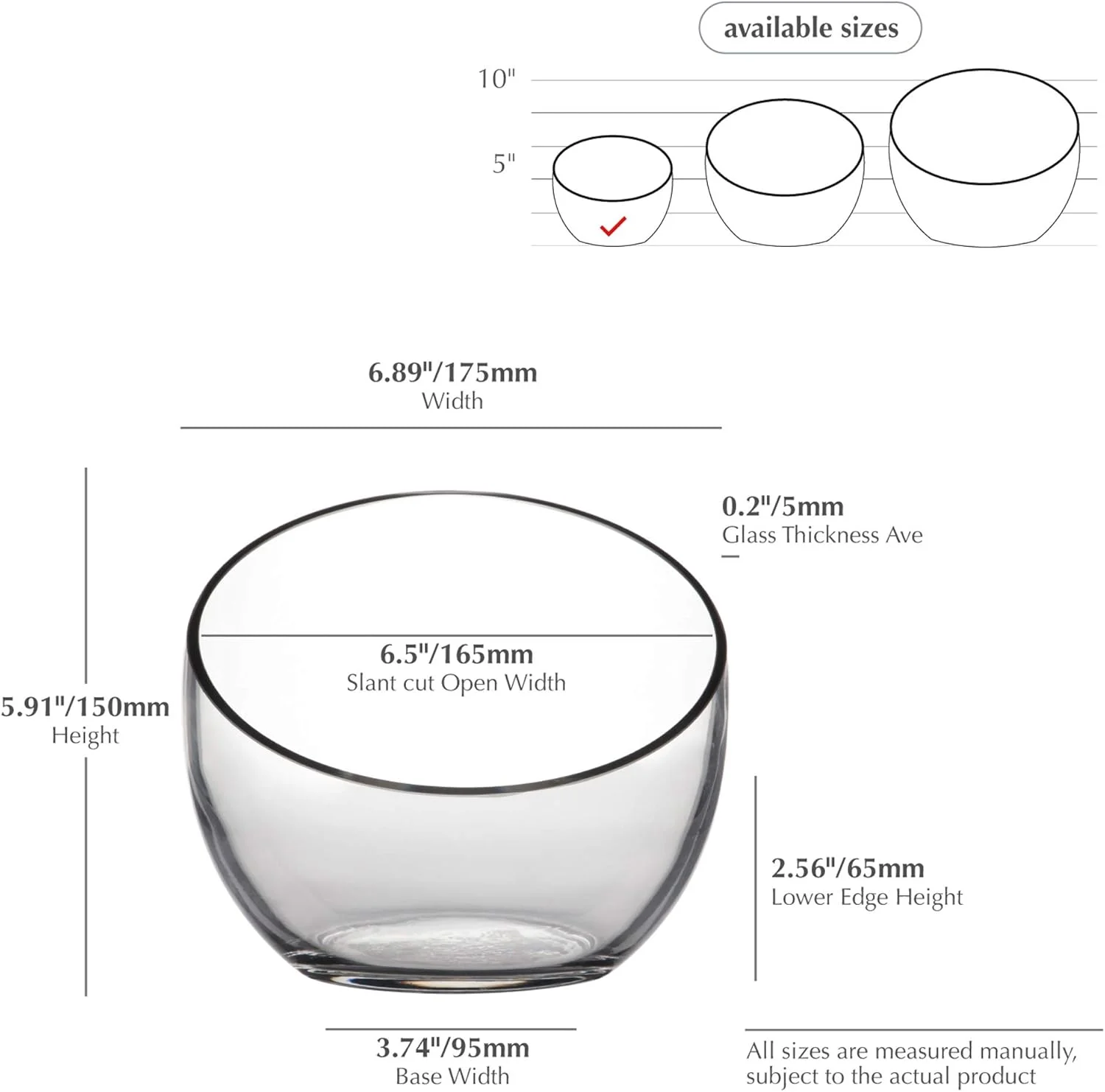 گلدان شیشه ای دهانه کج دبلیو جی وی آی، تراریوم شیشه ای، ظرف شیرینی، ظروف شیشه ای گل آرایی، دهانه کج: 7 اینچ. ارتفاع: 6 اینچ در 2.7 اینچ. پایه: 4 اینچ (1 عدد)