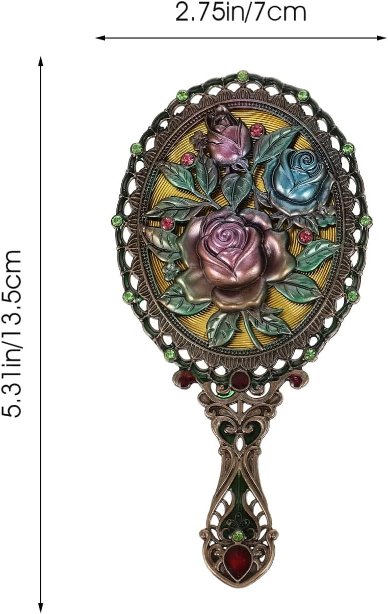 ست آینه دستی و برس مو عتیقه، ابزارهای آرایش مسافرتی شیک برای زنان و دختران، لوازم جانبی زیبایی قدیمی