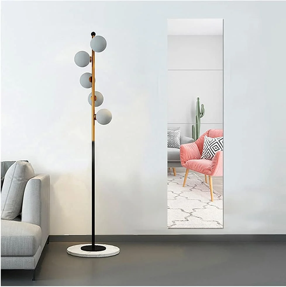 آینه قدی Homeme، بسته 4 عددی، مناسب آرایش، بدون قاب، قابل نصب روی دیوار برای اتاق خواب، حمام، خوابگاه، 22x22 سانتی متر