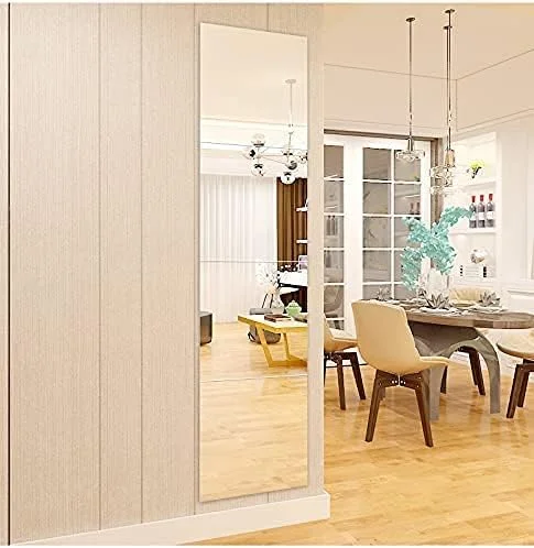 آینه قدی Homeme، بسته 4 عددی، مناسب آرایش، بدون قاب، قابل نصب روی دیوار برای اتاق خواب، حمام، خوابگاه، 22x22 سانتی متر