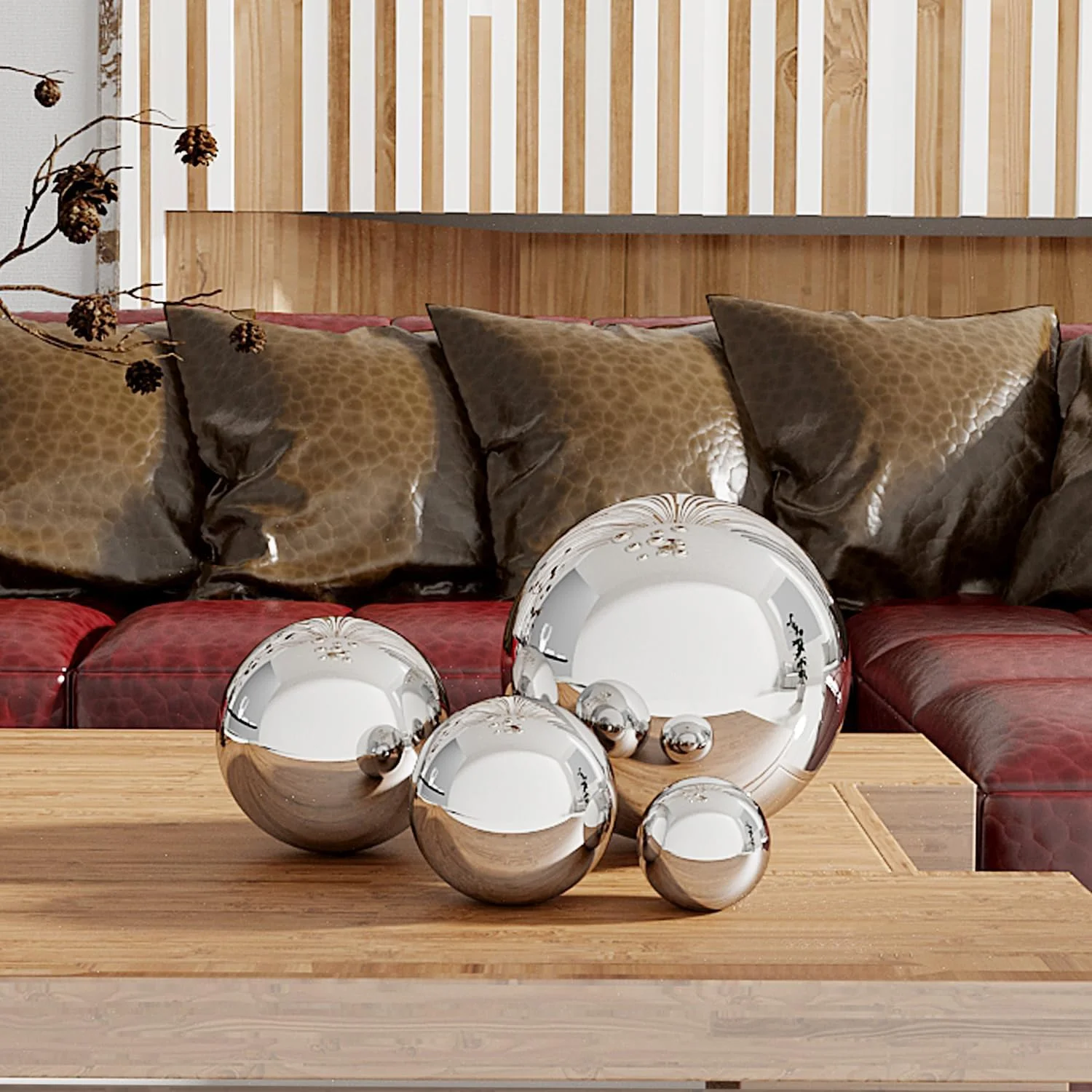 توپ های تزئینی استیل ضد زنگ 8 عددی برای کاسه های دکوری، توپ های فلزی با اندازه های مختلف، گوی های آینه ای، پرکننده های کاسه، دکوراسیون منزل (نقره ای) توپ های تزئینی استیل ضد زنگ 8 عددی برای کاسه های دکوری، توپ های فلزی با اندازه های مختلف، گوی های آینه ای، پرکننده های کاسه، دکوراسیون منزل (نقره ای)