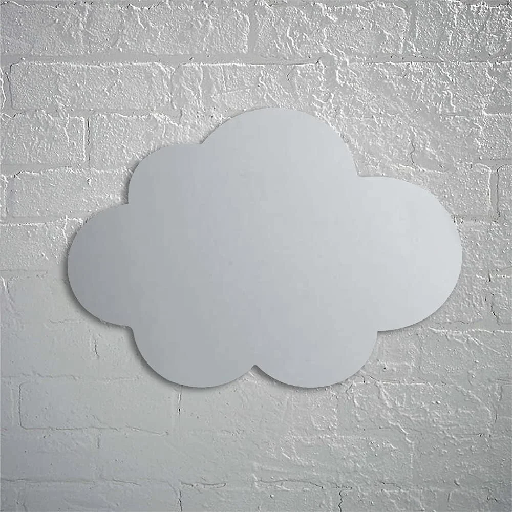 آینه نامنظم KASTWAVE، آینه تزئینی رومیزی اکریلیک با چوبی، آینه آرایشی بدون قاب قابل نصب روی دیوار، آینه با شکل عجیب برای اتاق نشیمن، اتاق خواب، ورودی، حمام، دکوراسیون منزل (شکل ابر)