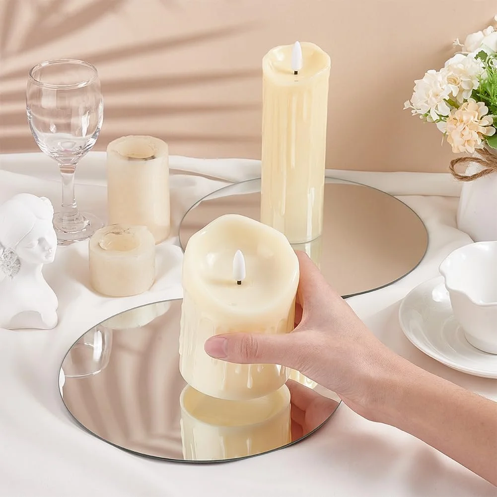 الی کرافت 6 عدد صفحه آینه ای گرد 20 سانتی متری - سینی شیشه ای 4 میلی متری، کاشی های دایره ای، استیکرهای دیواری برای تزیین میز، دکوراسیون منزل الی کرافت 6 عدد صفحه آینه ای گرد 20 سانتی متری - سینی شیشه ای 4 میلی متری، کاشی های دایره ای، استیکرهای دیواری برای تزیین میز، دکوراسیون منزل