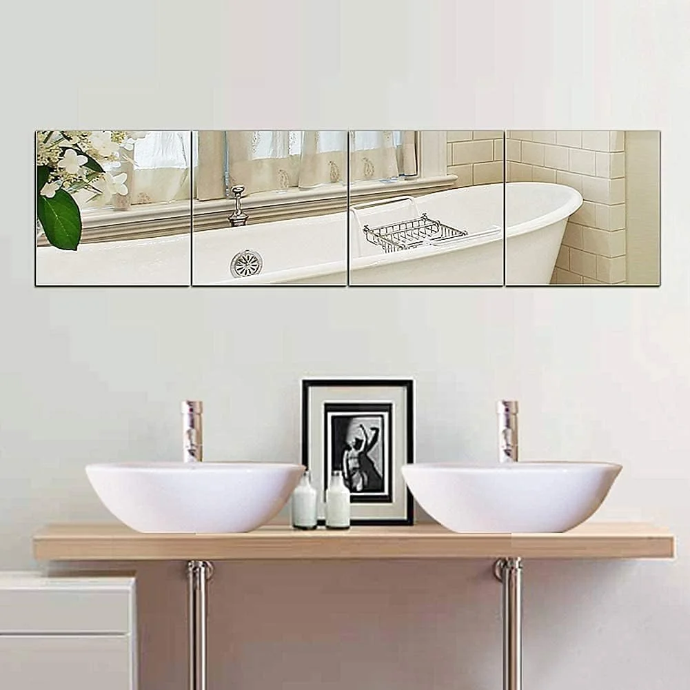 ست آینه دیواری تزئینی اکریلیک RAFFINE – نشکن، سبک وزن، مناسب آرایش و آینه روشویی برای باشگاه خانگی، اتاق خواب، اتاق نشیمن و دکور ورودی – نصب آسان، هنر دیواری DIY