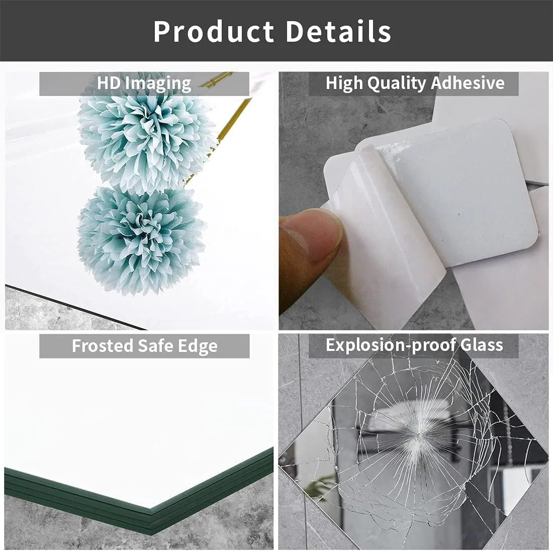 ست آینه دیواری تزئینی اکریلیک RAFFINE – نشکن، سبک وزن، مناسب آرایش و آینه روشویی برای باشگاه خانگی، اتاق خواب، اتاق نشیمن و دکور ورودی – نصب آسان، هنر دیواری DIY