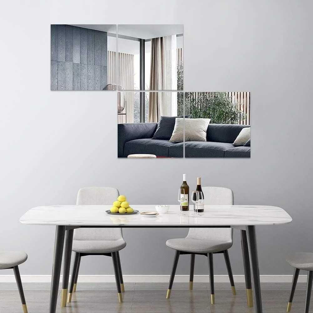 ست آینه دیواری تزئینی اکریلیک RAFFINE – نشکن، سبک وزن، مناسب آرایش و آینه روشویی برای باشگاه خانگی، اتاق خواب، اتاق نشیمن و دکور ورودی – نصب آسان، هنر دیواری DIY