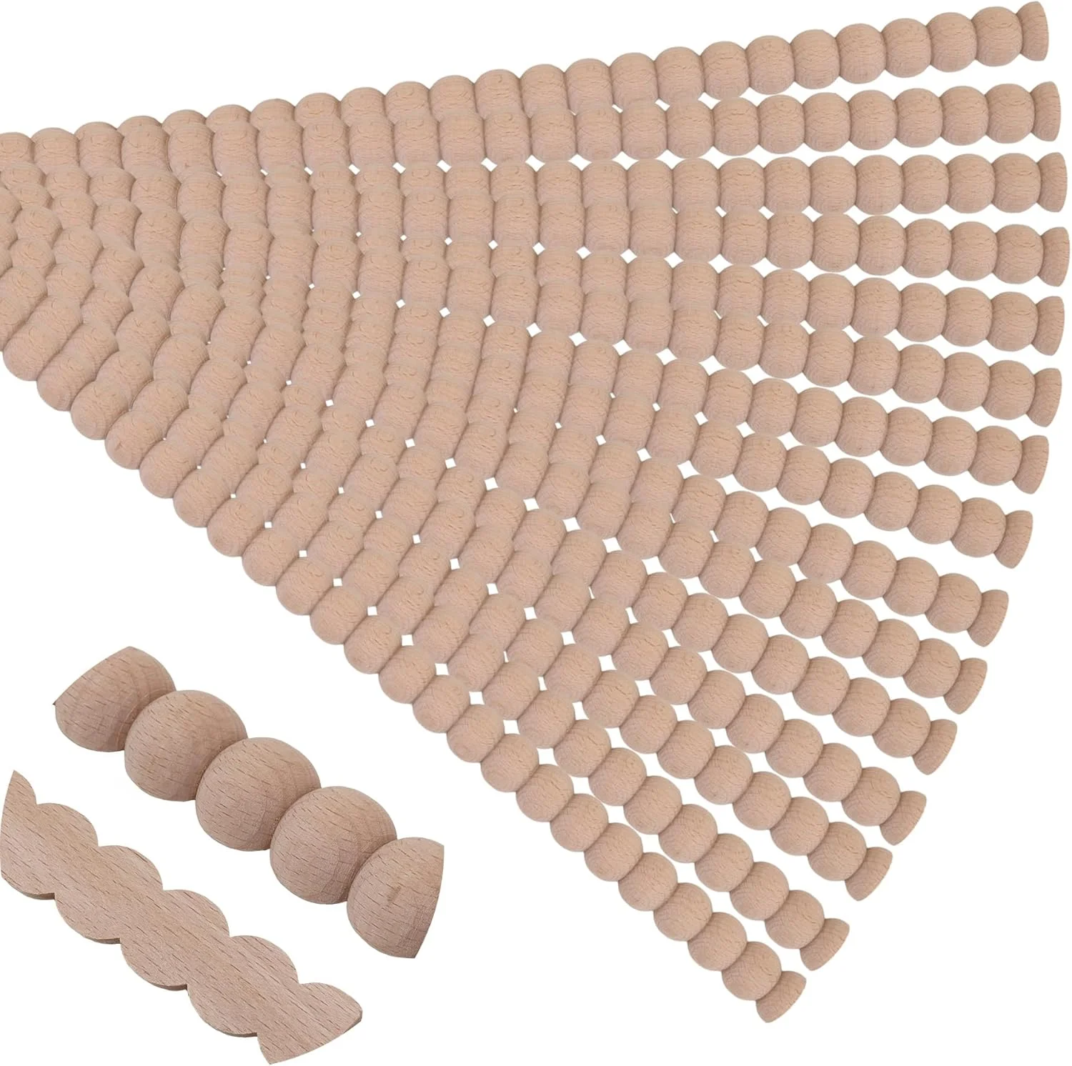 مجموعه 15 عددی زه مهره چوبی خام Soengsau، طول 40 سانتی متر - مناسب برای رنگ آمیزی، قالب گیری تزئینی زیبا، کاردستی DIY برای قاب مبلمان، لبه آینه، دیوار، درب، کمد، میز آرایش، قفسه