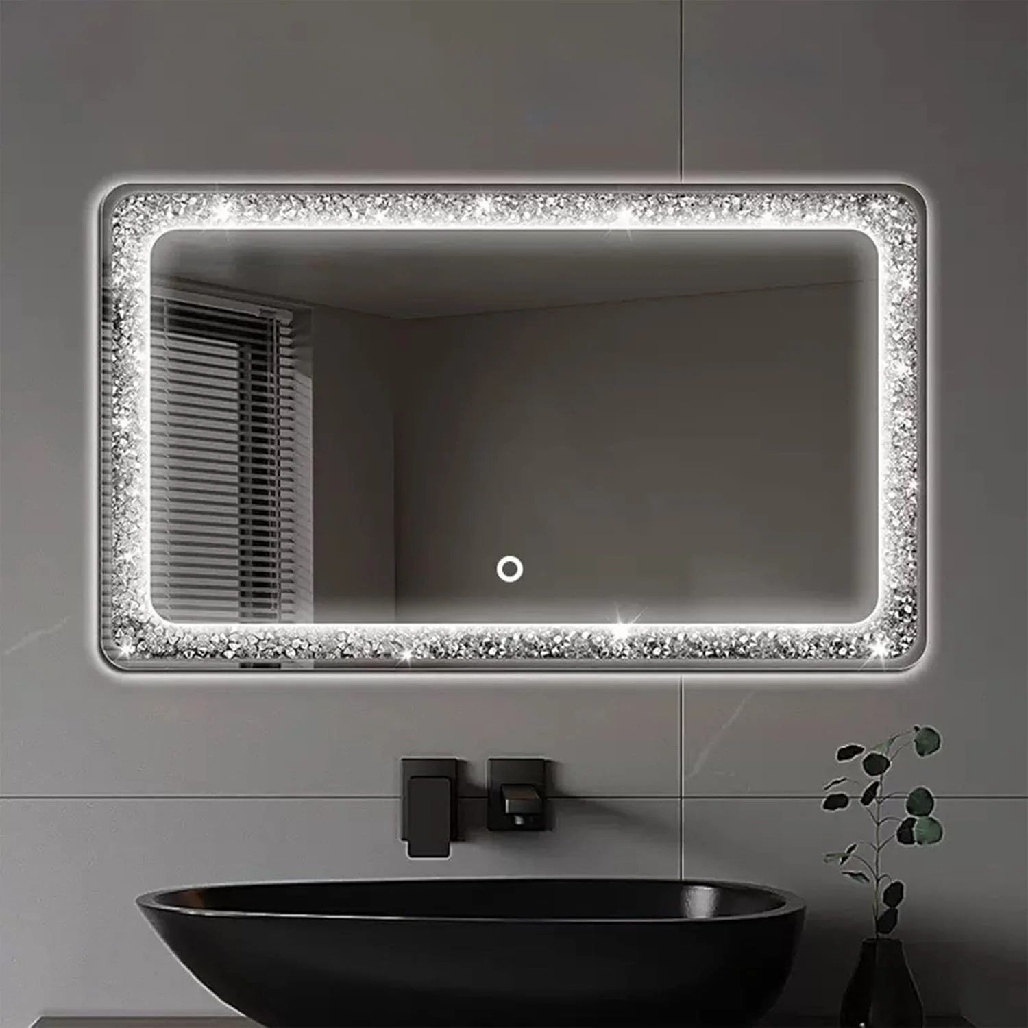 آینه حمام ال ای دی VPHOME، مستطیل گرد، مناسب دیوار، آینه تزئینی الماس کریستالی برای حمام، اتاق نشیمن، ورودی (نقره ای، 75x120 سانتی متر) آینه حمام ال ای دی VPHOME، مستطیل گرد، مناسب دیوار، آینه تزئینی الماس کریستالی برای حمام، اتاق نشیمن، ورودی (نقره ای، 75x120 سانتی متر)